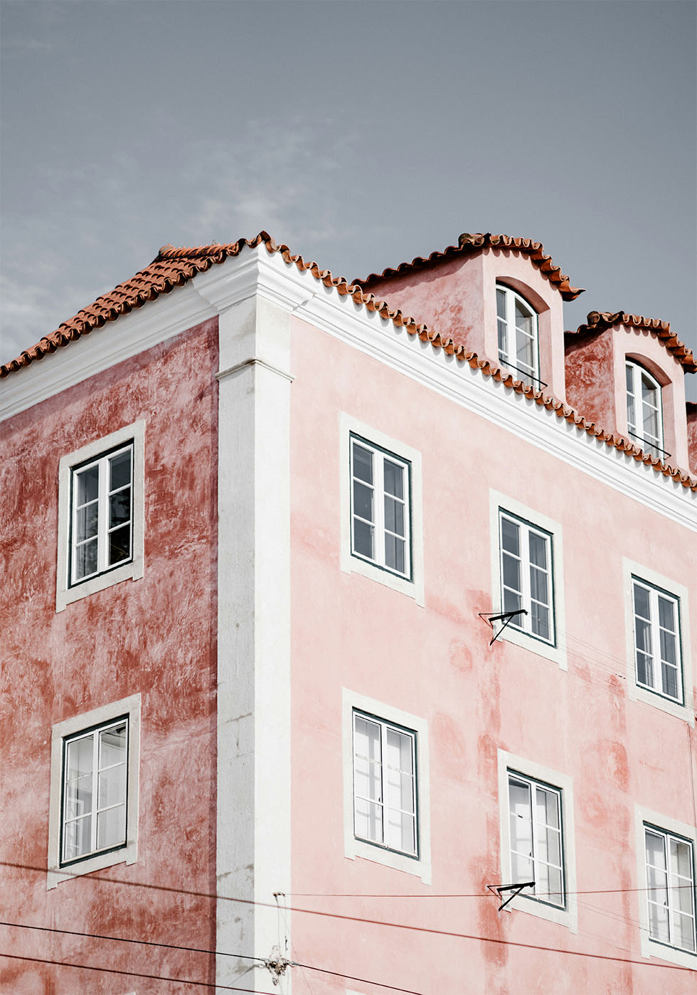 Pink Building in Lisbon Poster