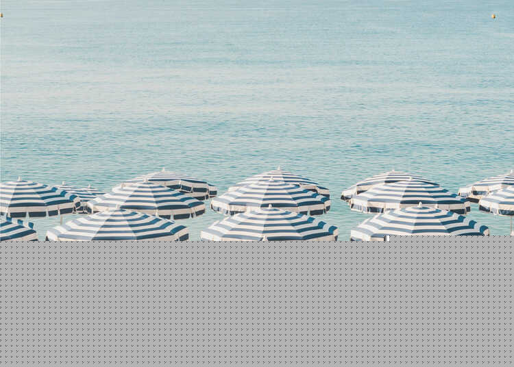 Striped Beach Umbrellas