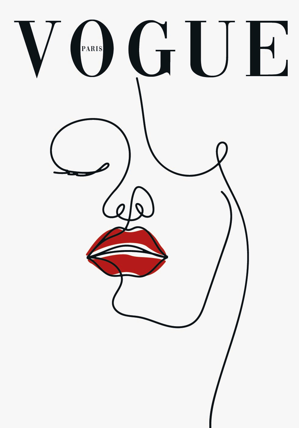 Red Lips Vogue Poster