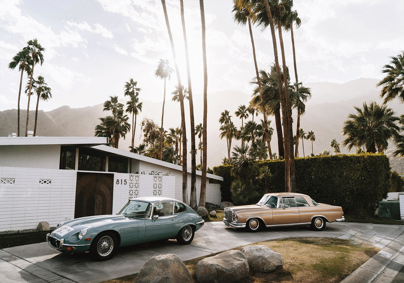 Retro Cars in Palm Springs Poster