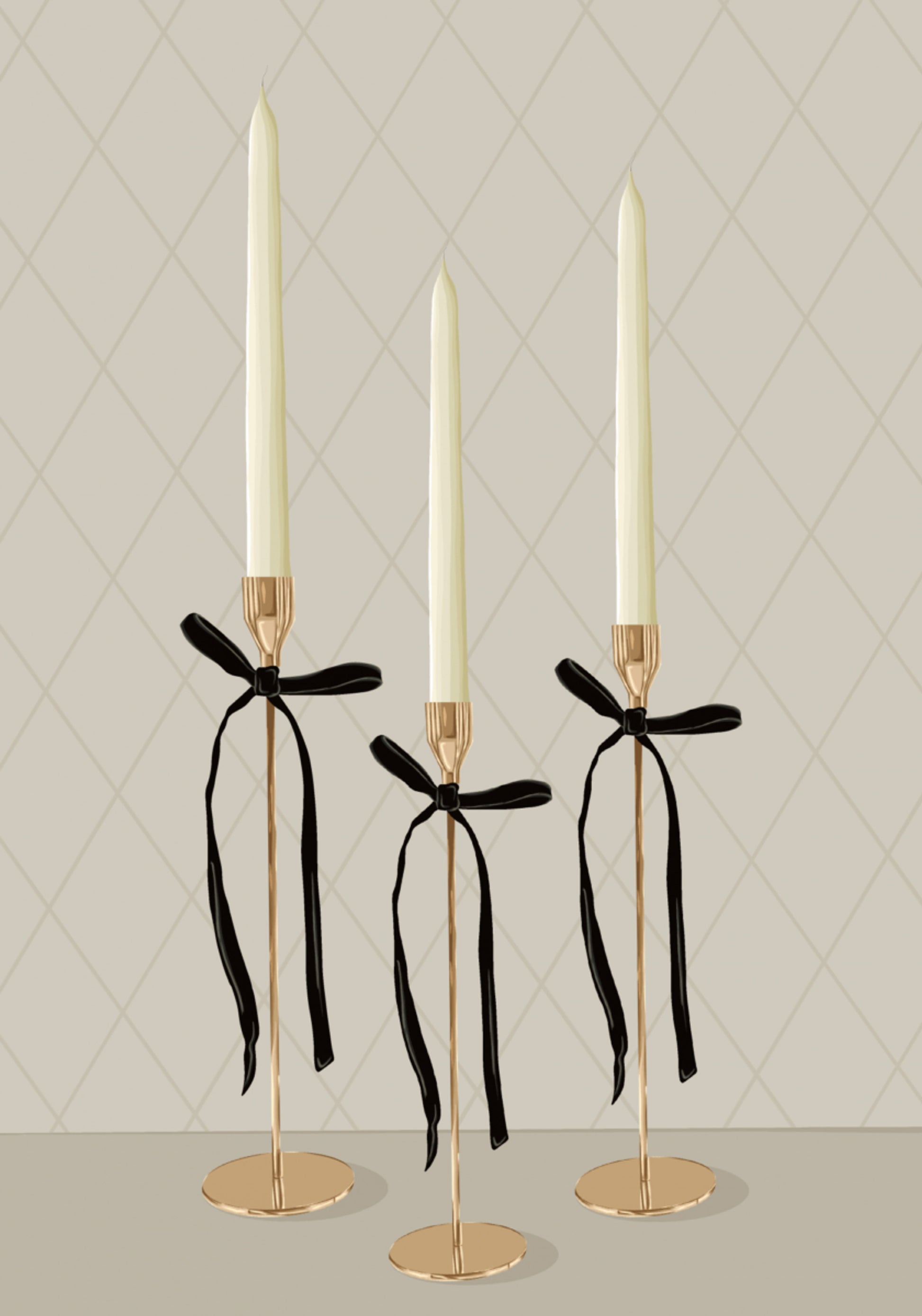Elegant Gold Taper Candles