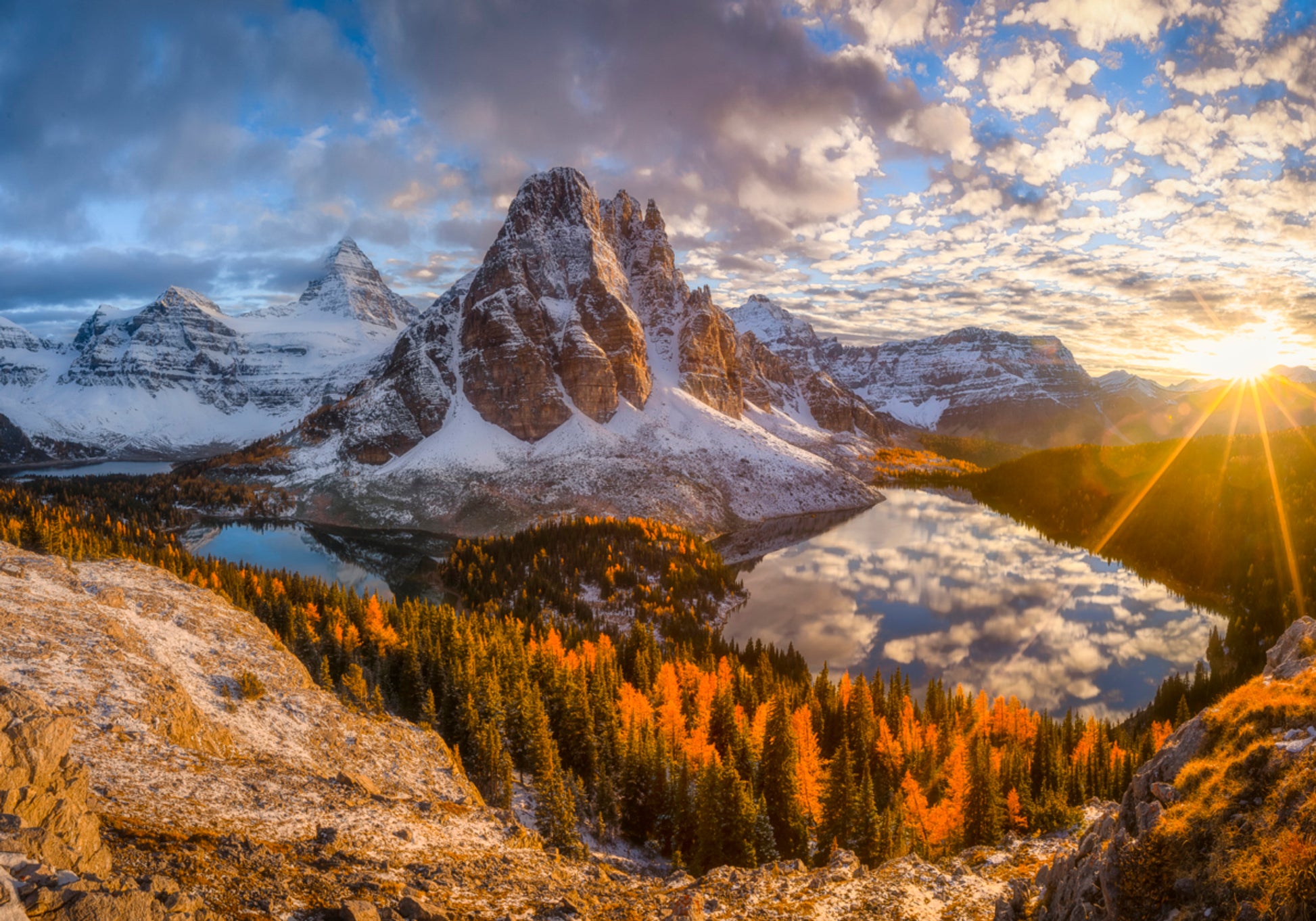 Golden Mountain Lake Sunrise