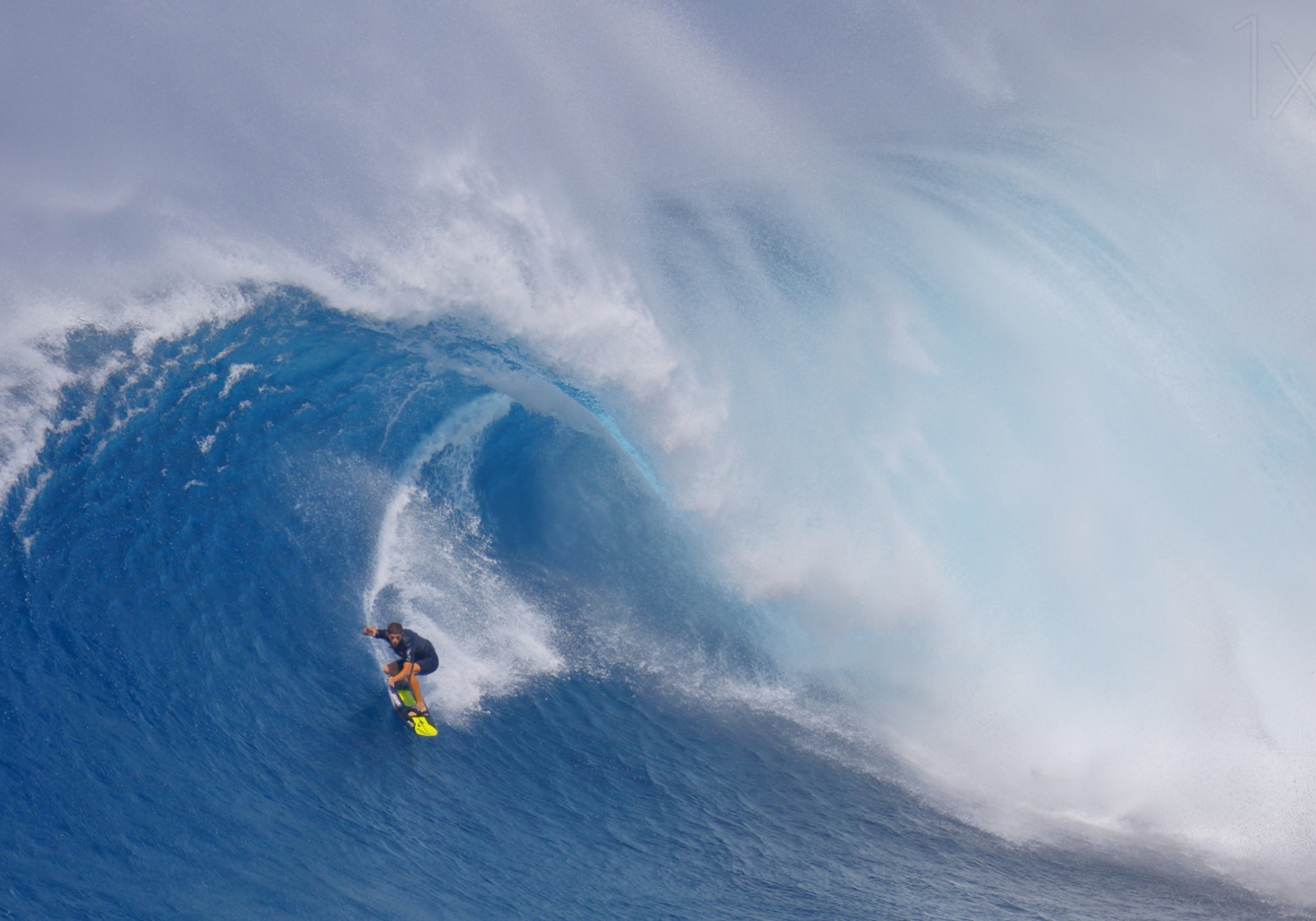 Surfer Riding Big Wave