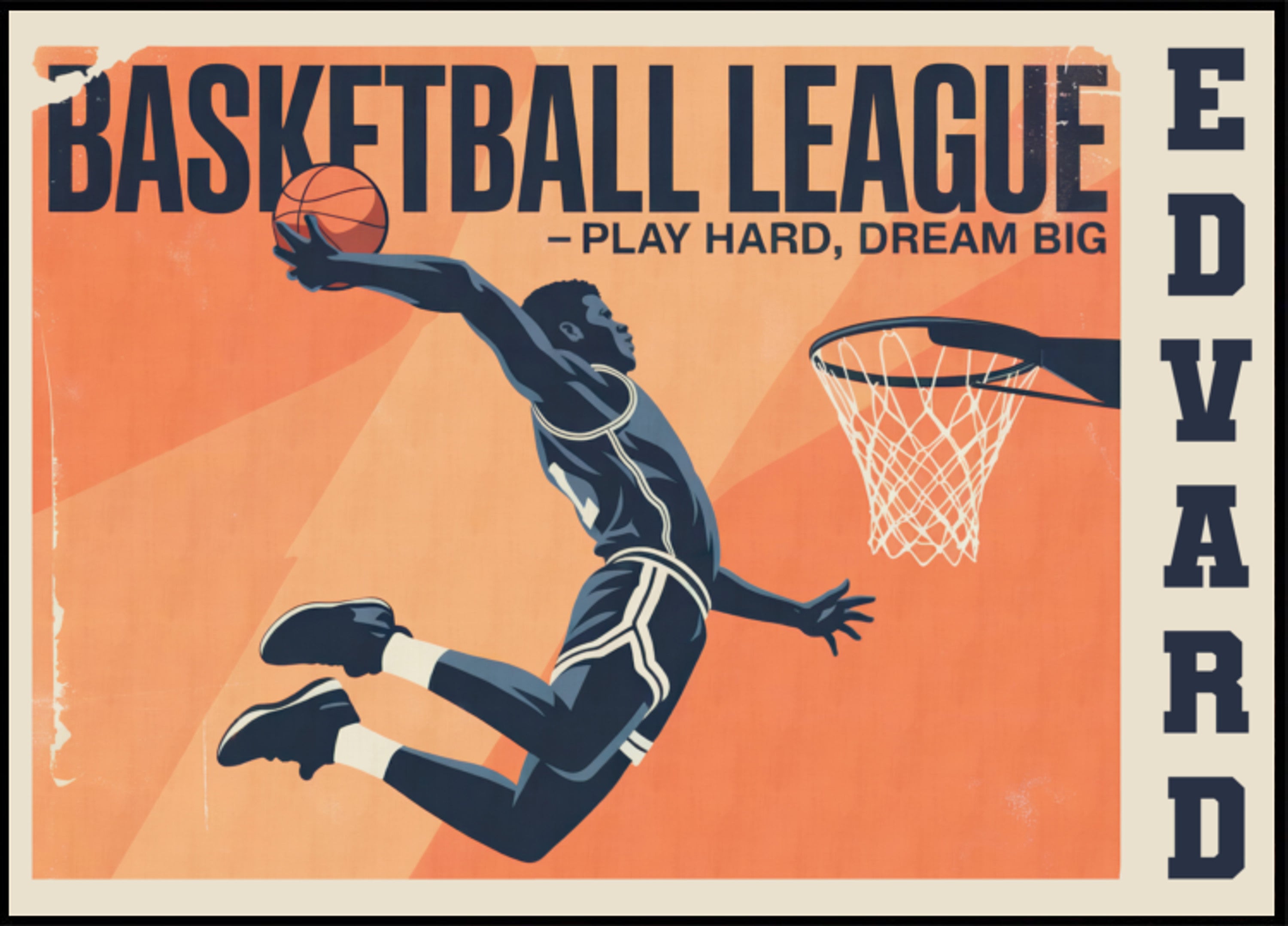 Vintage basketbol poster