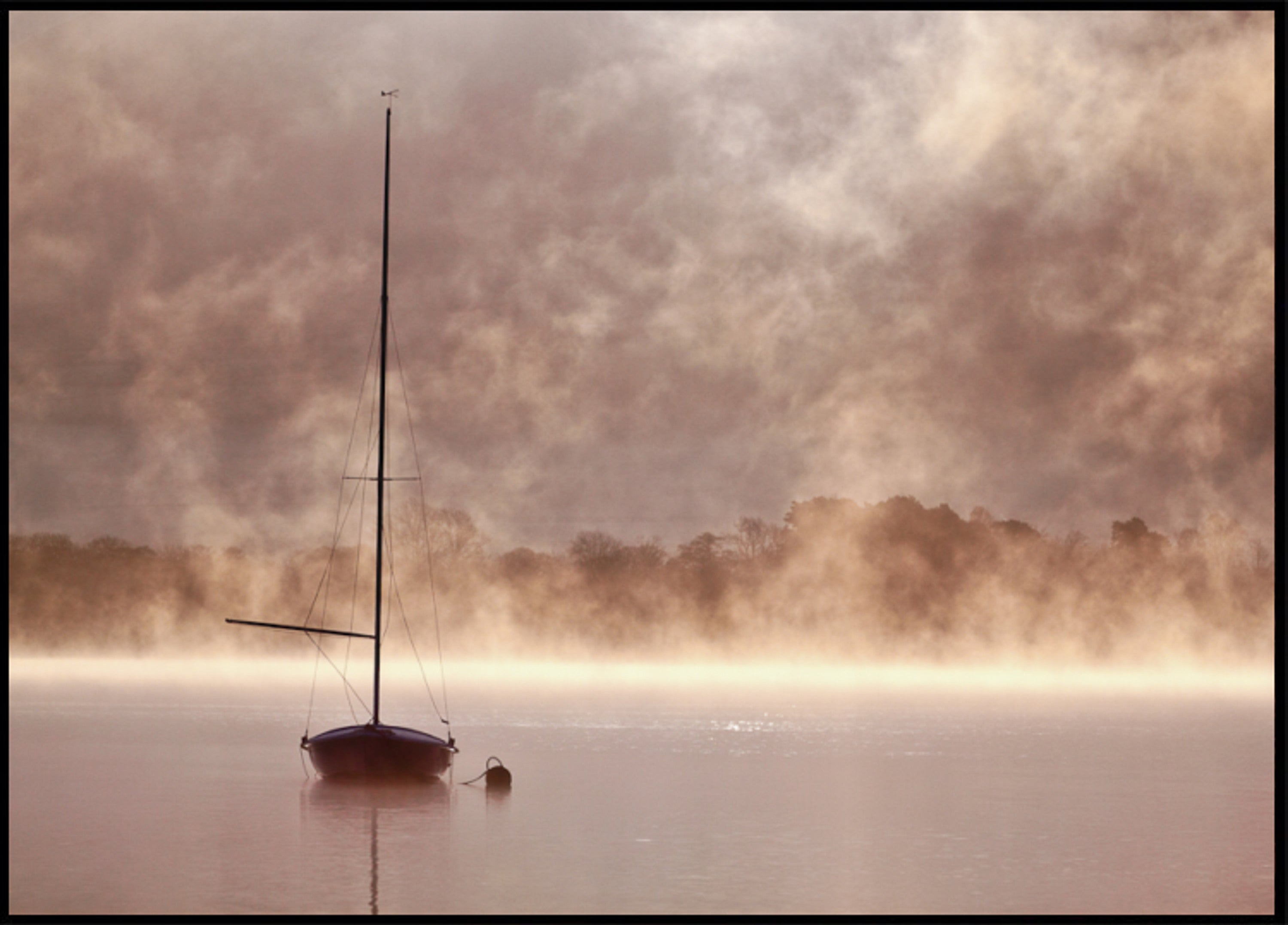 Misty Morning Sailboat