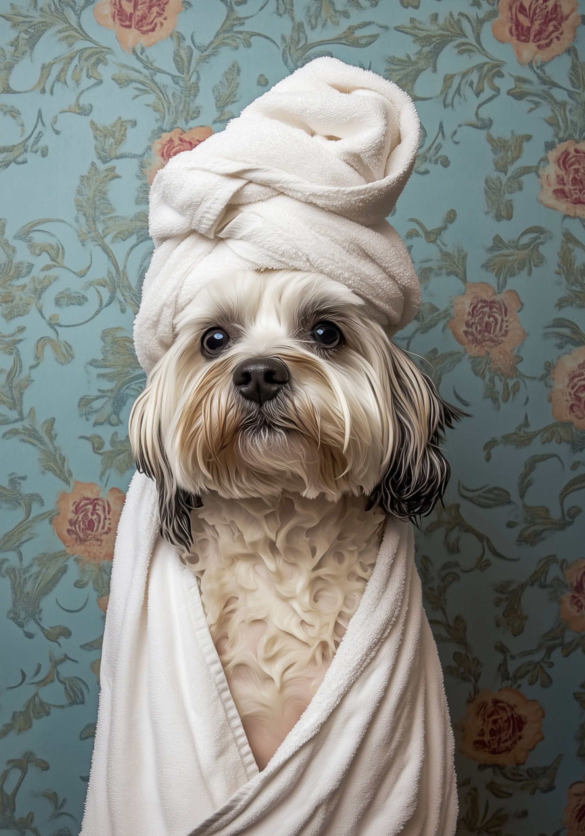 Pampered Dog in Towel