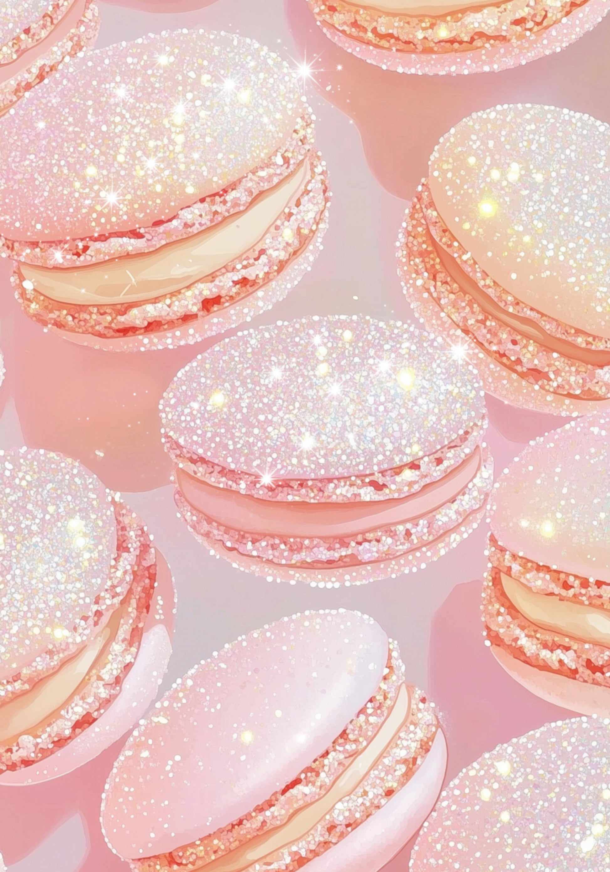 Sparkly Pink Macarons