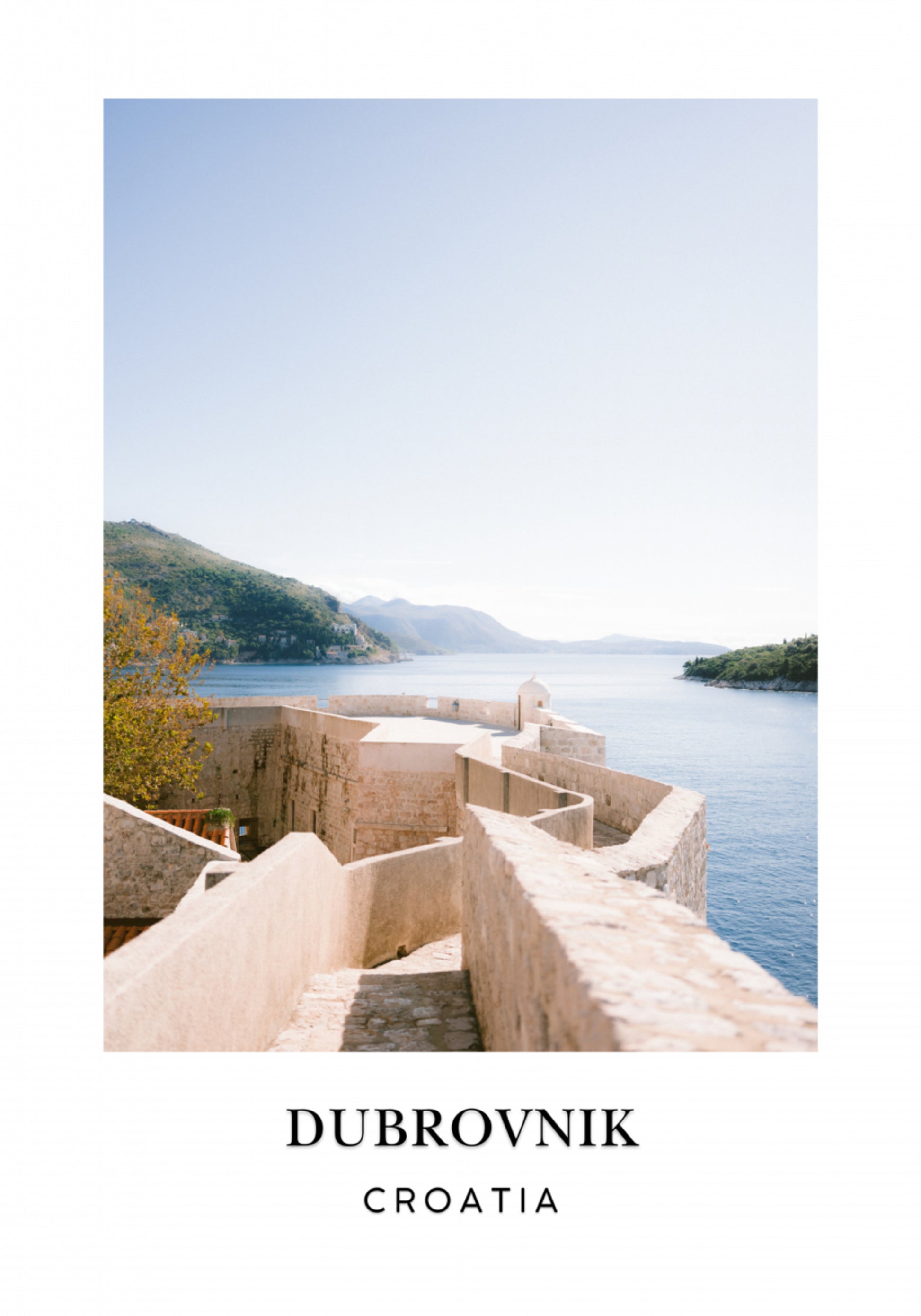 Wall of Dubrovnik Croatia Travel poster