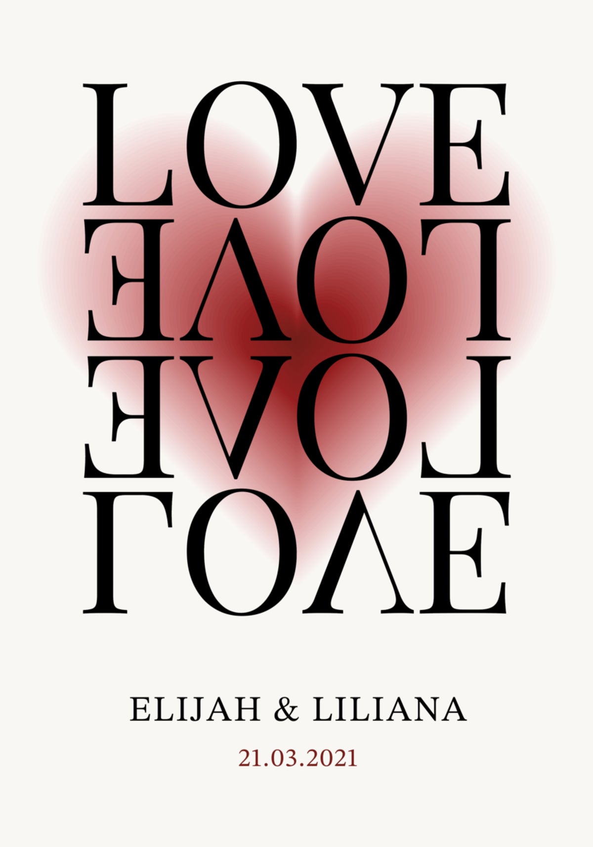 Personalized love reflection art print