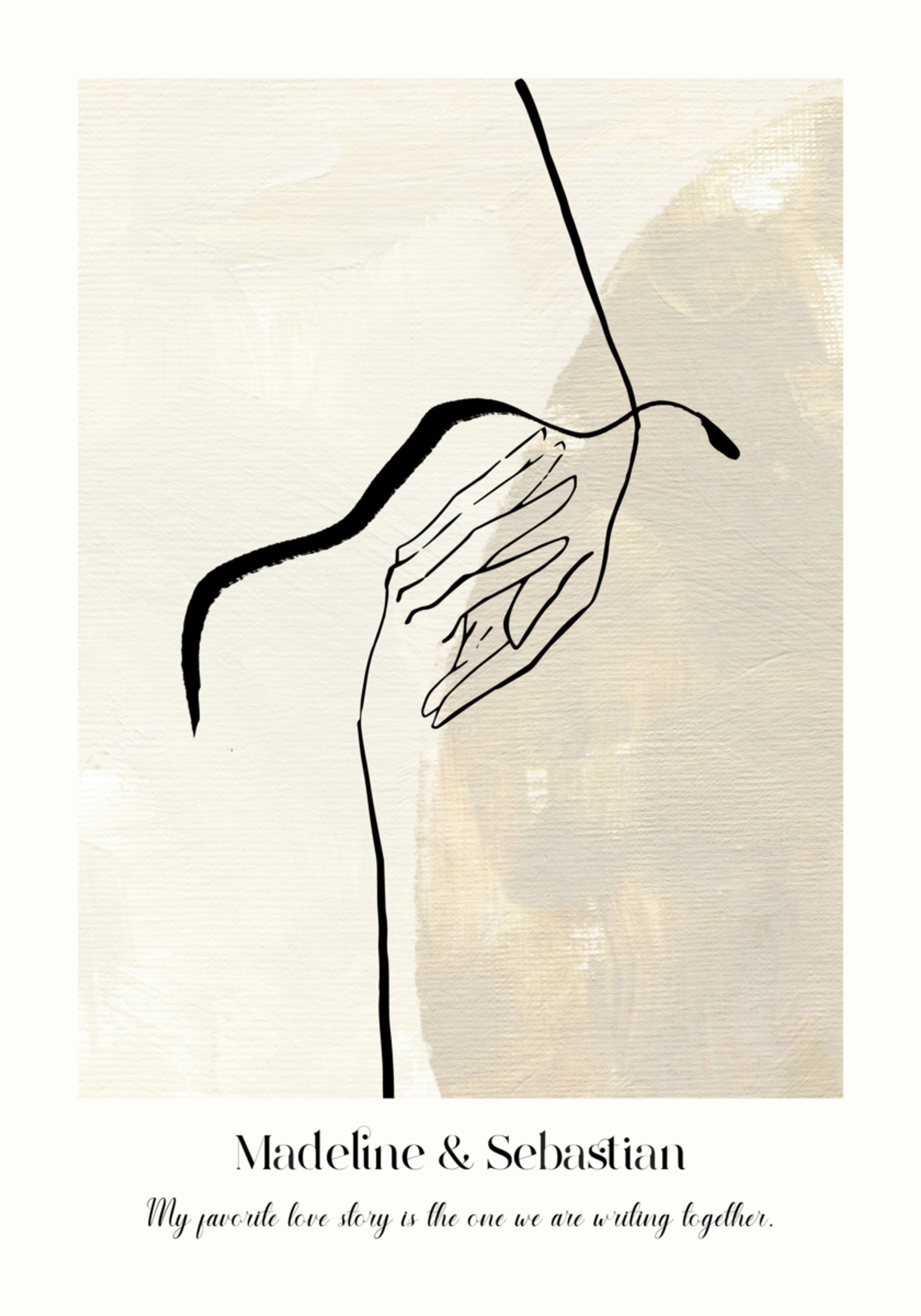 Minimalistisk abstrakt linjeteckning poster