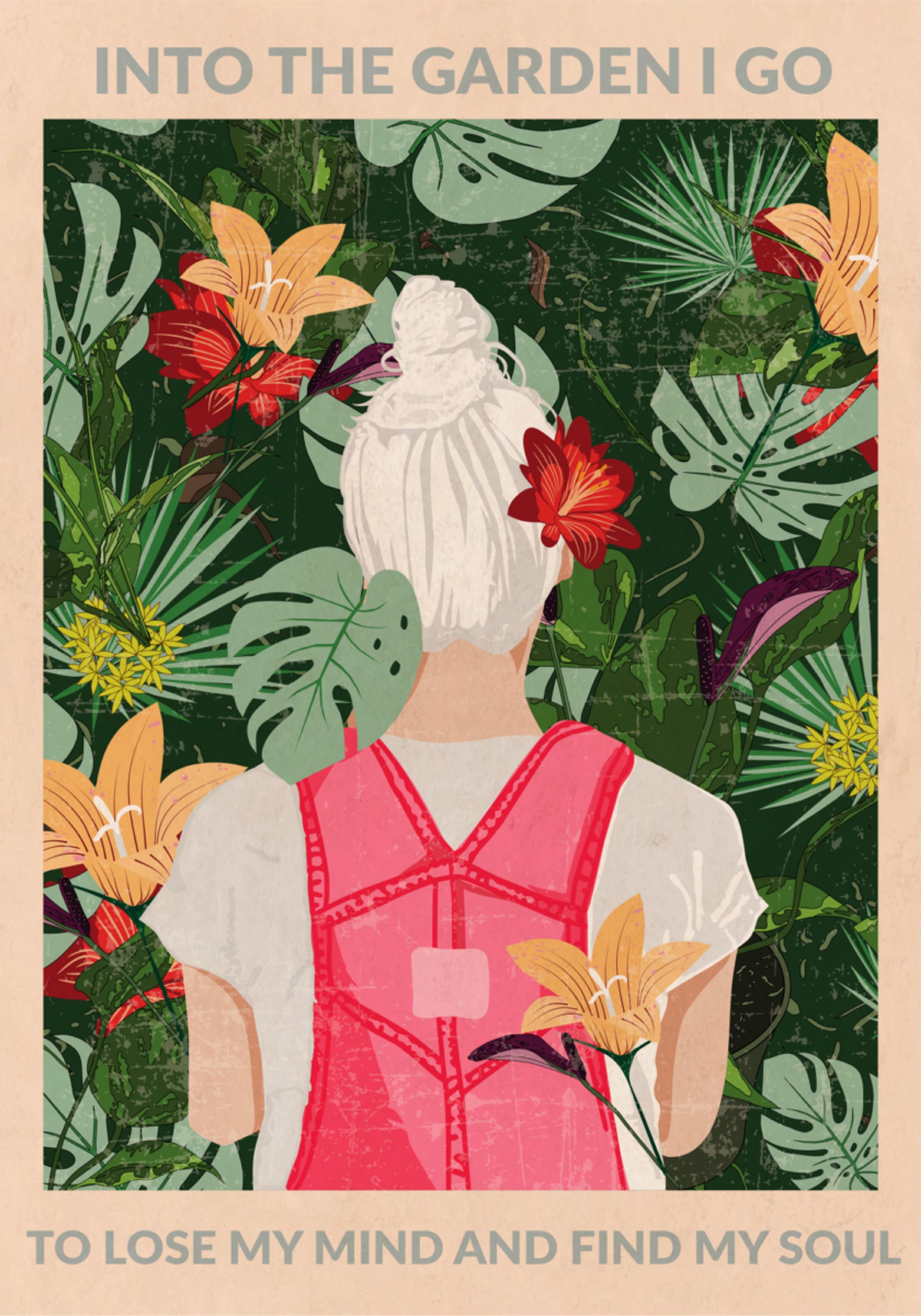 Woman In Tropical Garden