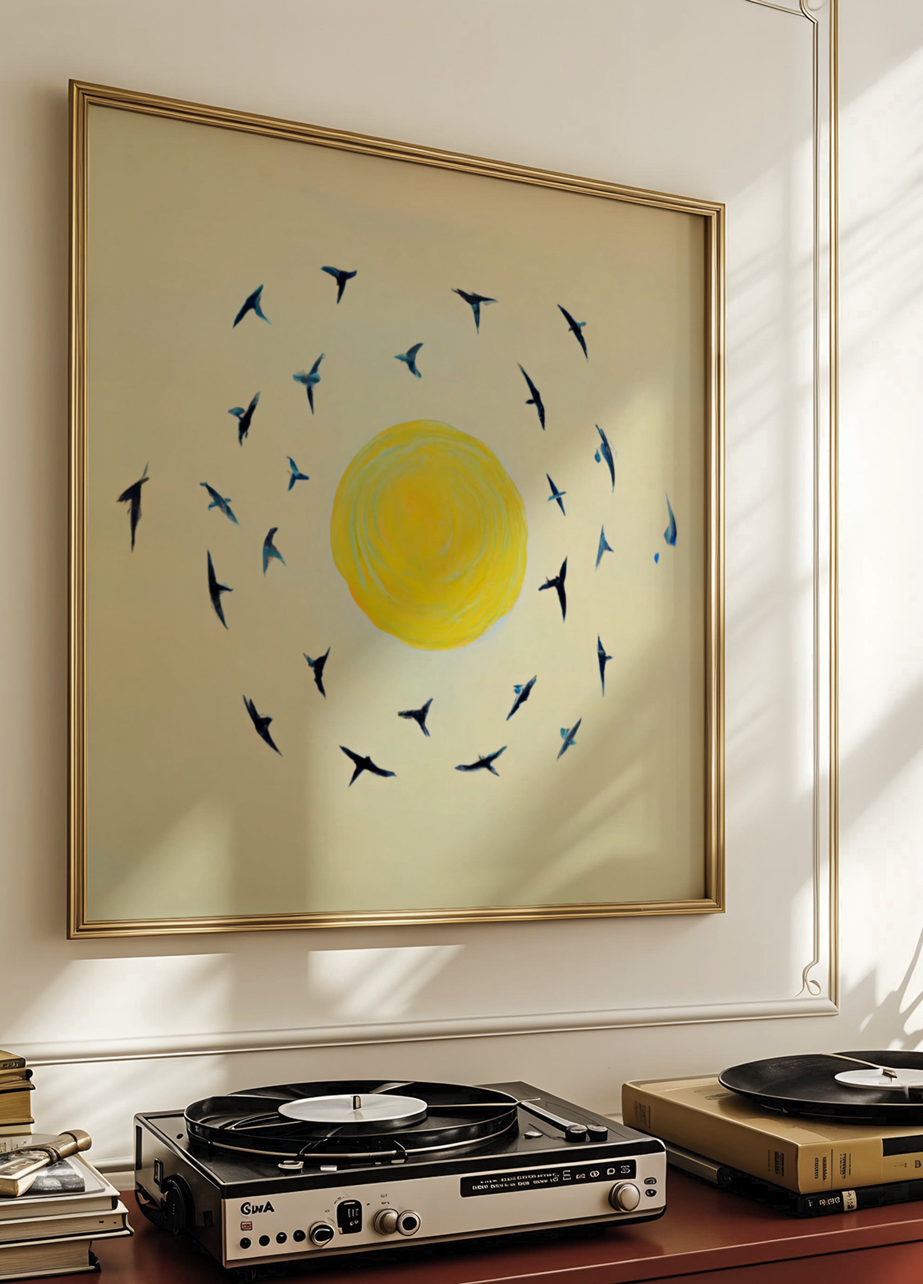 Birds Circling Sun