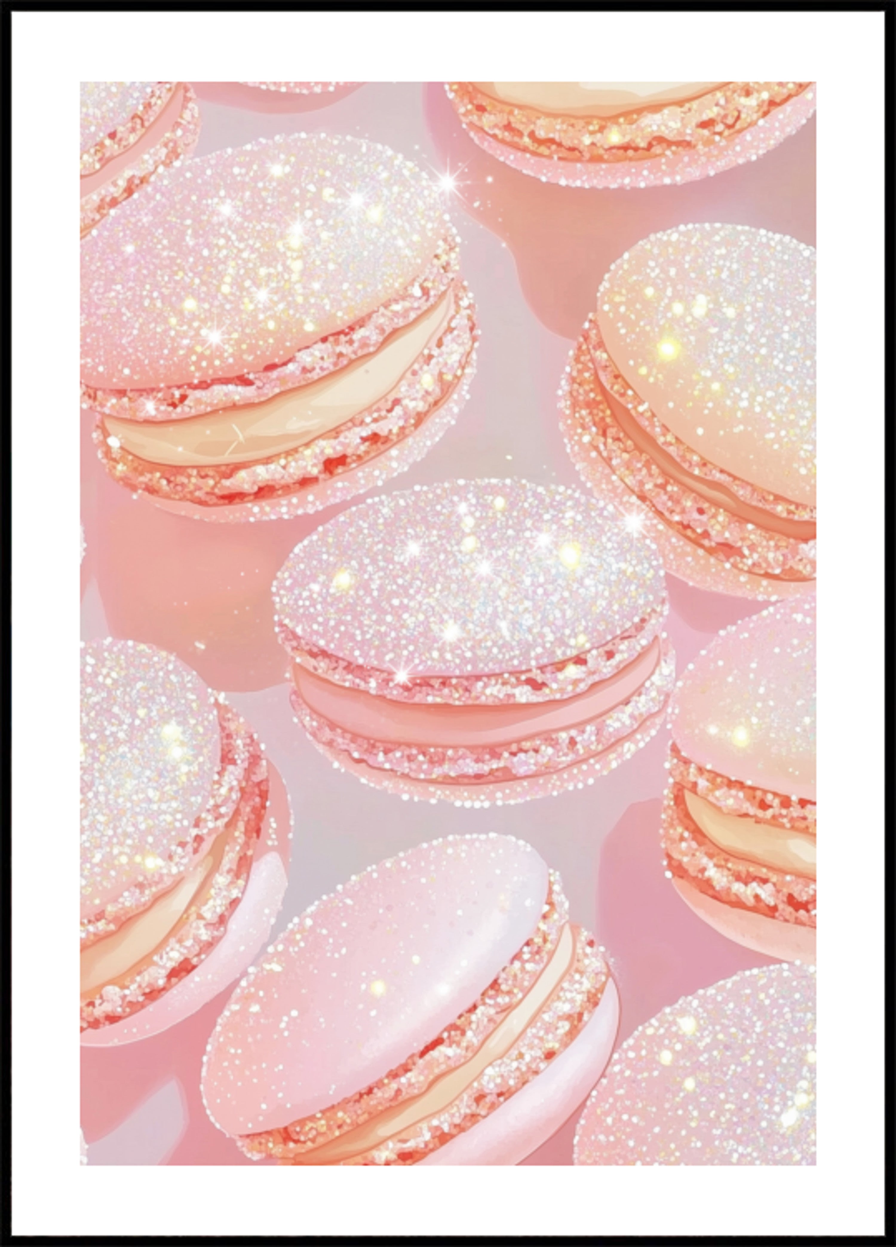 Sparkly Pink Macarons