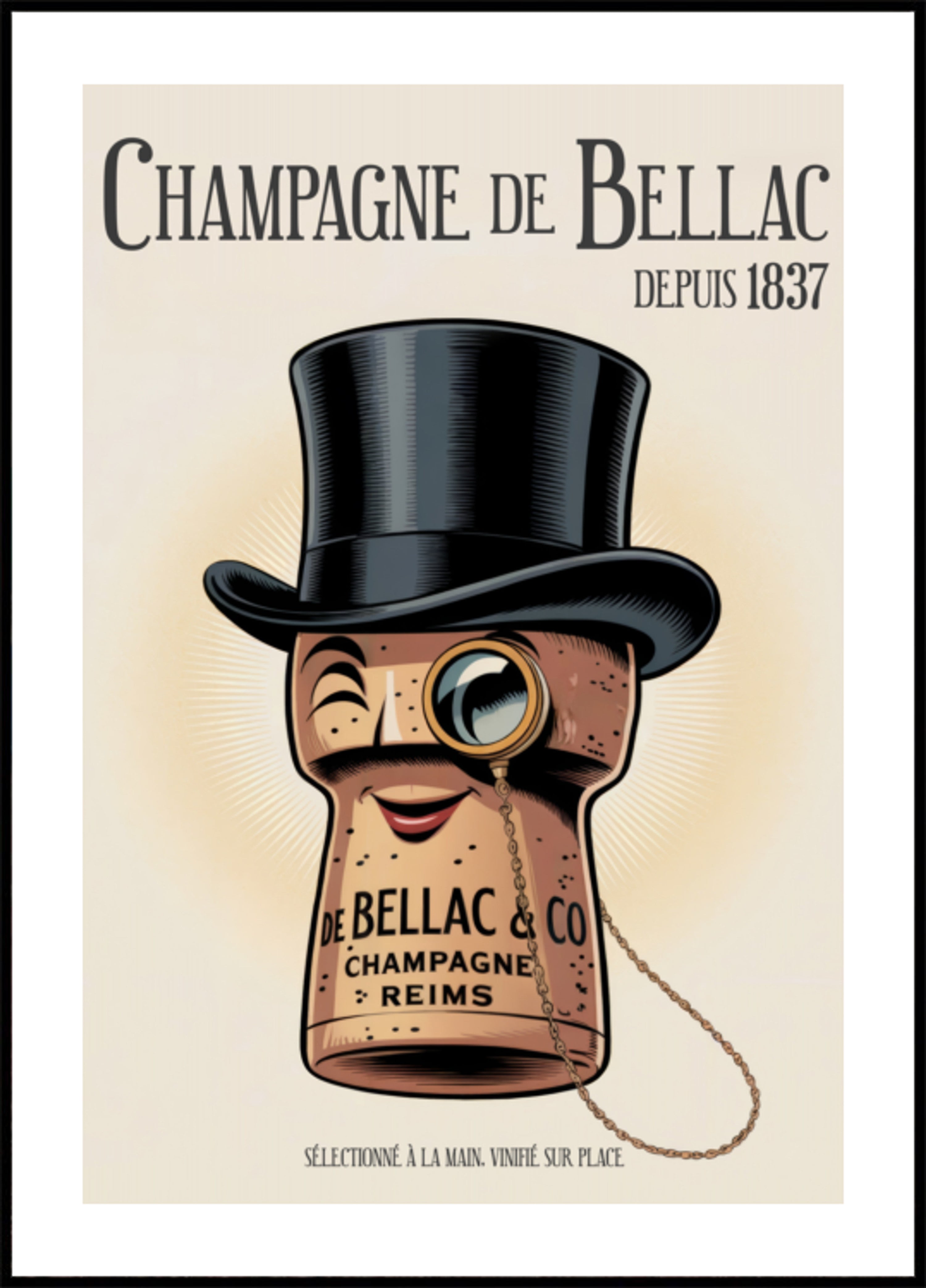 Elegant Champagne Cork Character