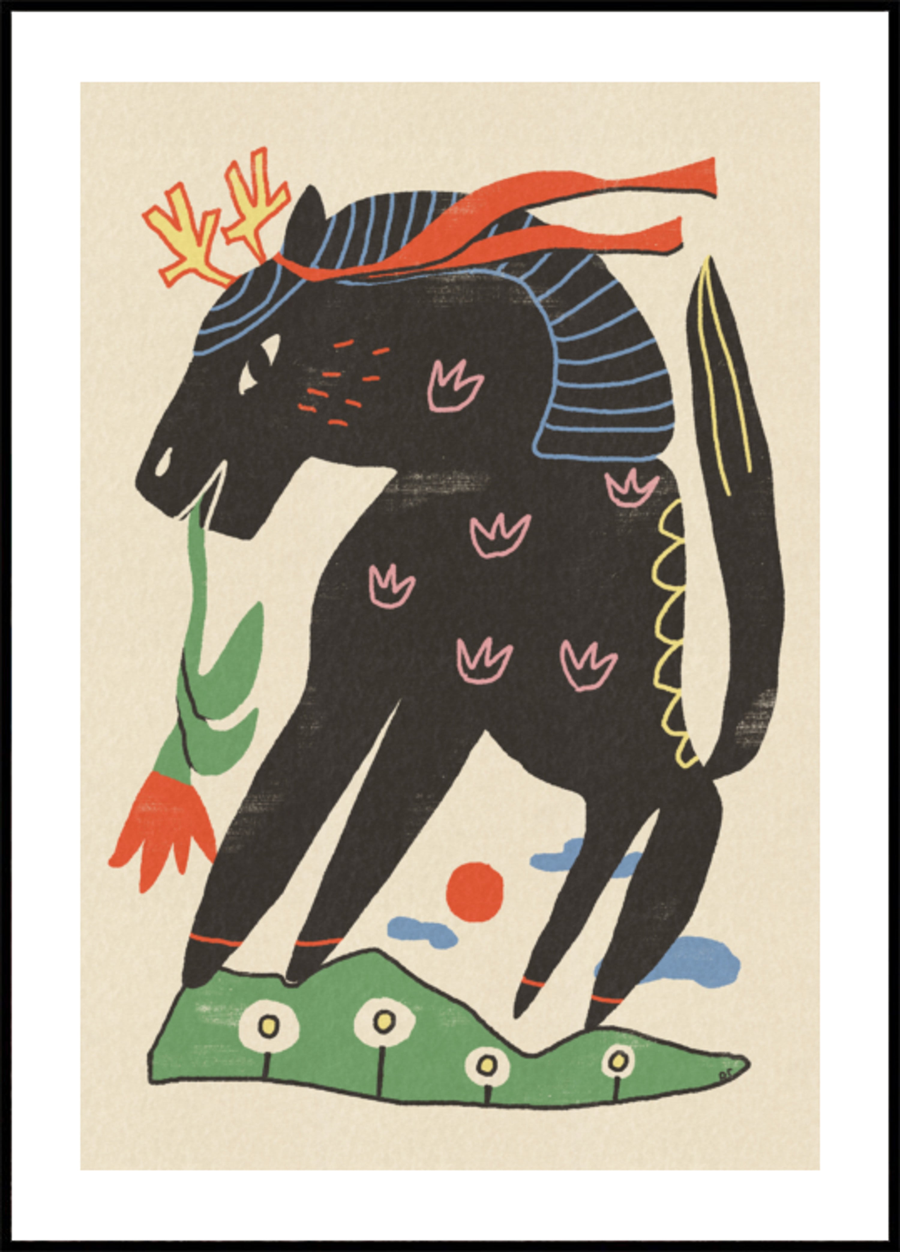 Mythical Horse with Flower
