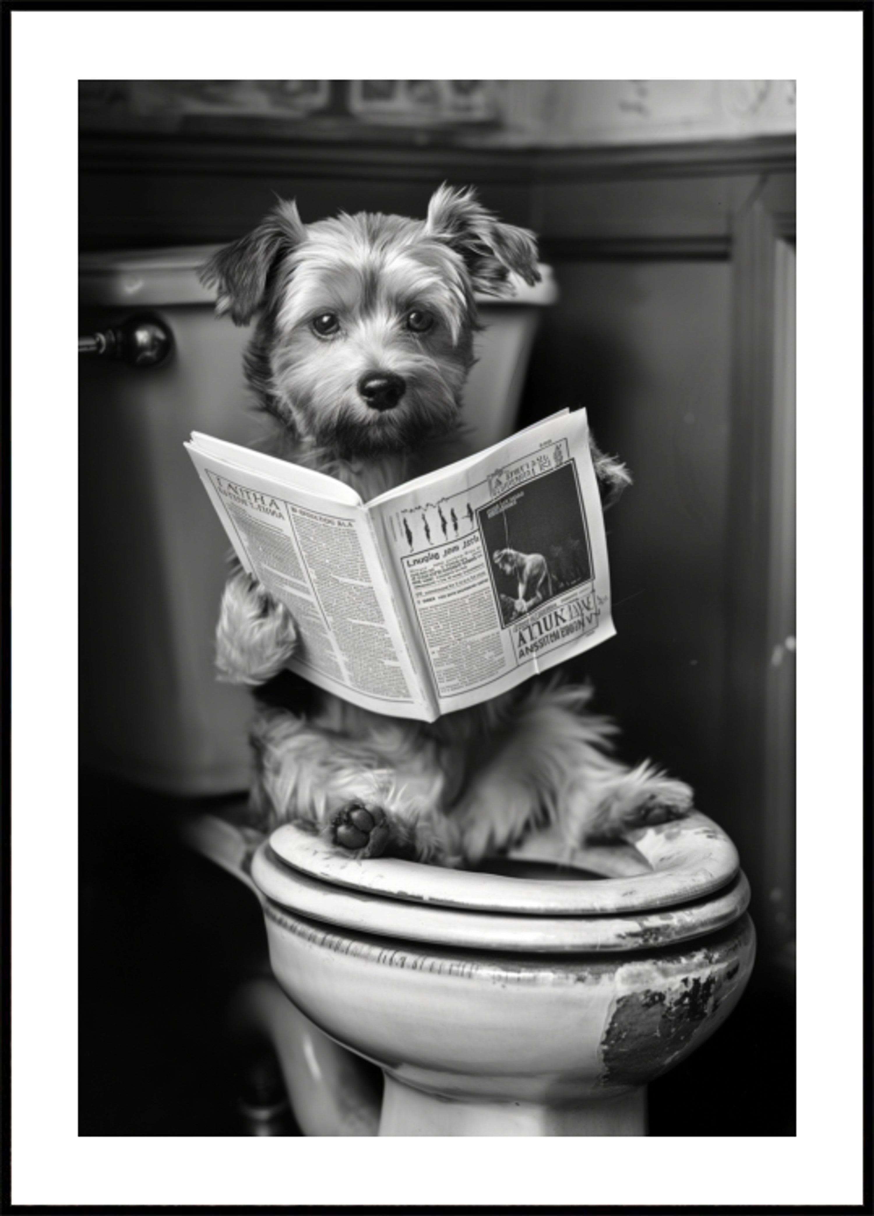 Funny Dog On Toilet