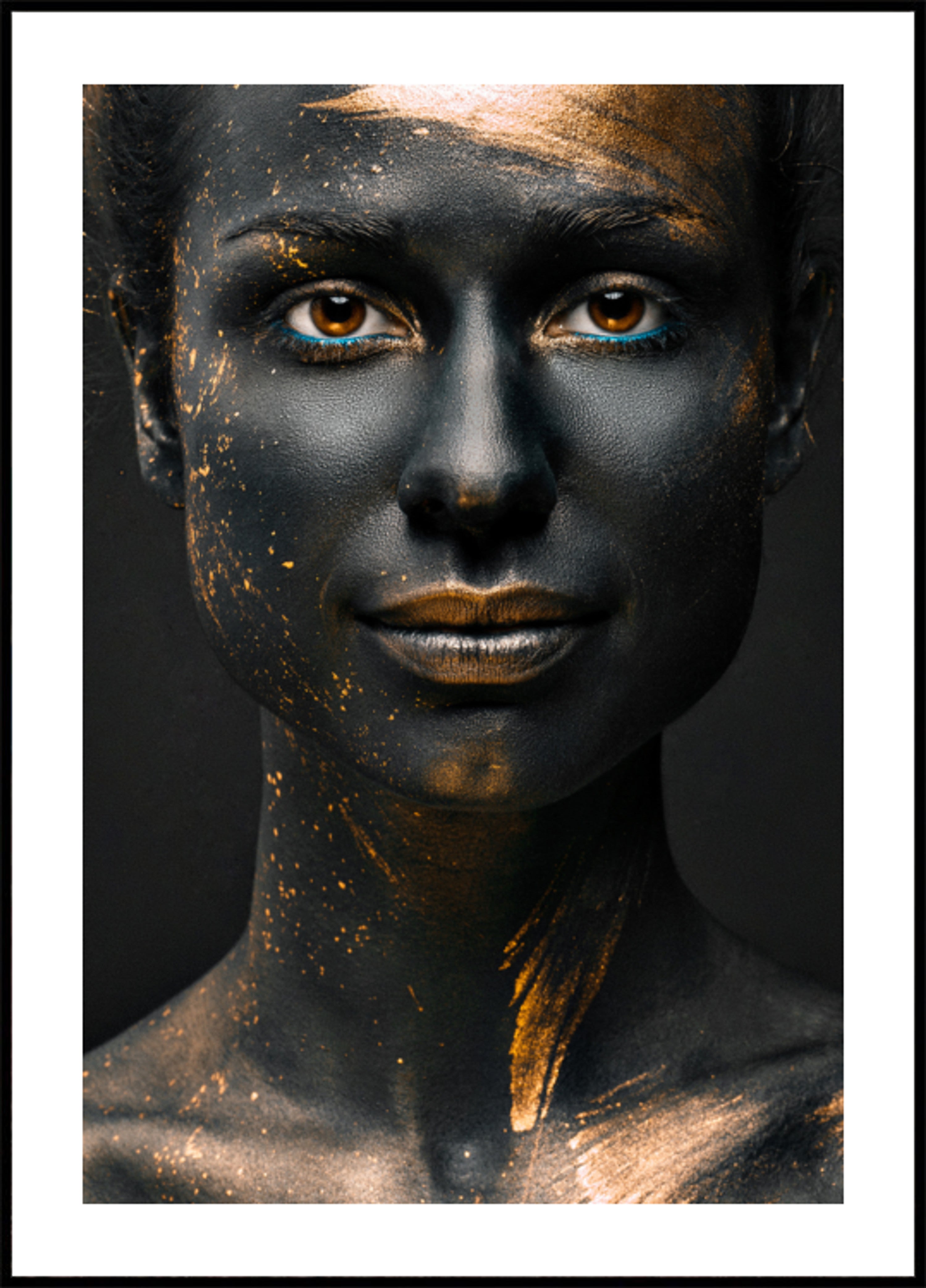 Black Gold Splatter Portrait