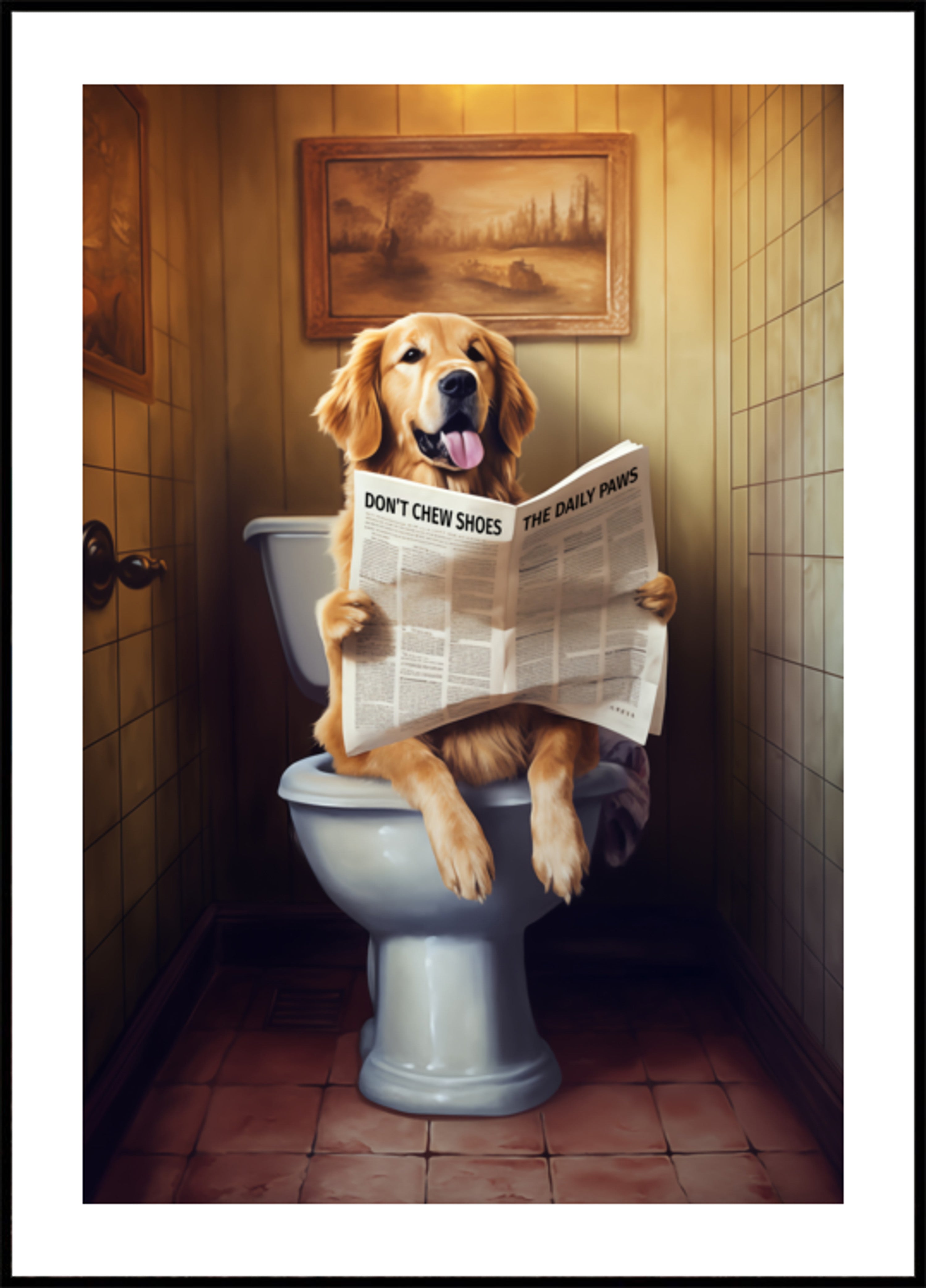 Funny Dog Reading Newspaper