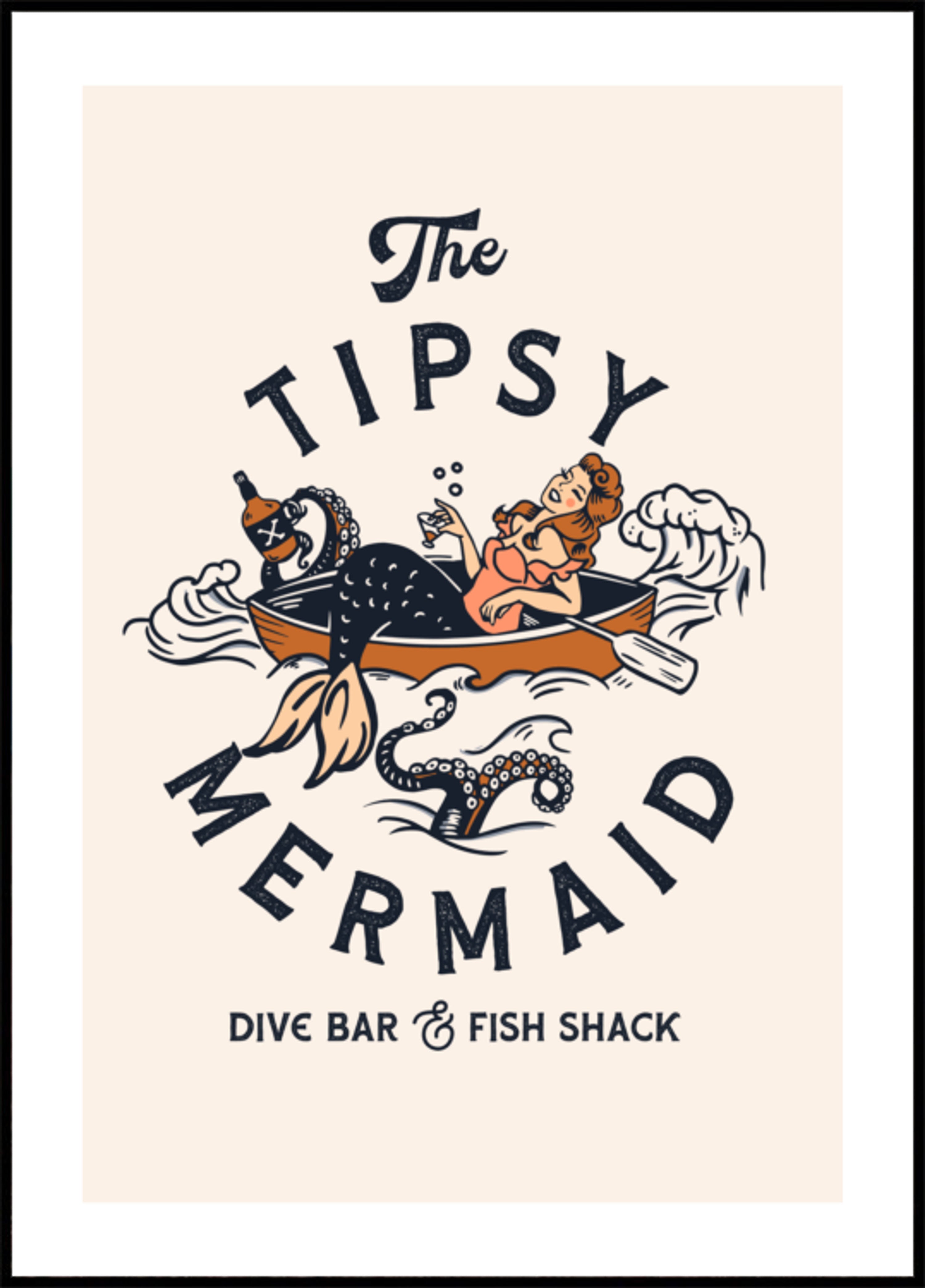Tipsy Mermaid Dive Bar Mermaid Art