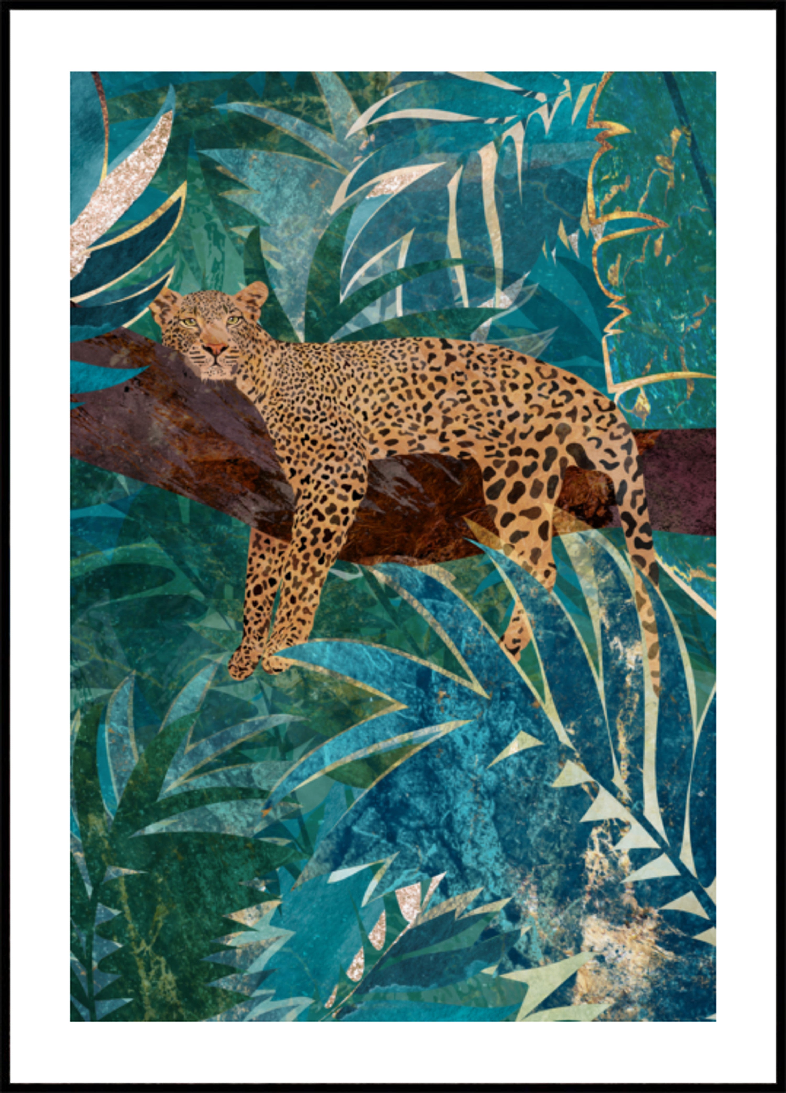 Teal Jungle Leopard