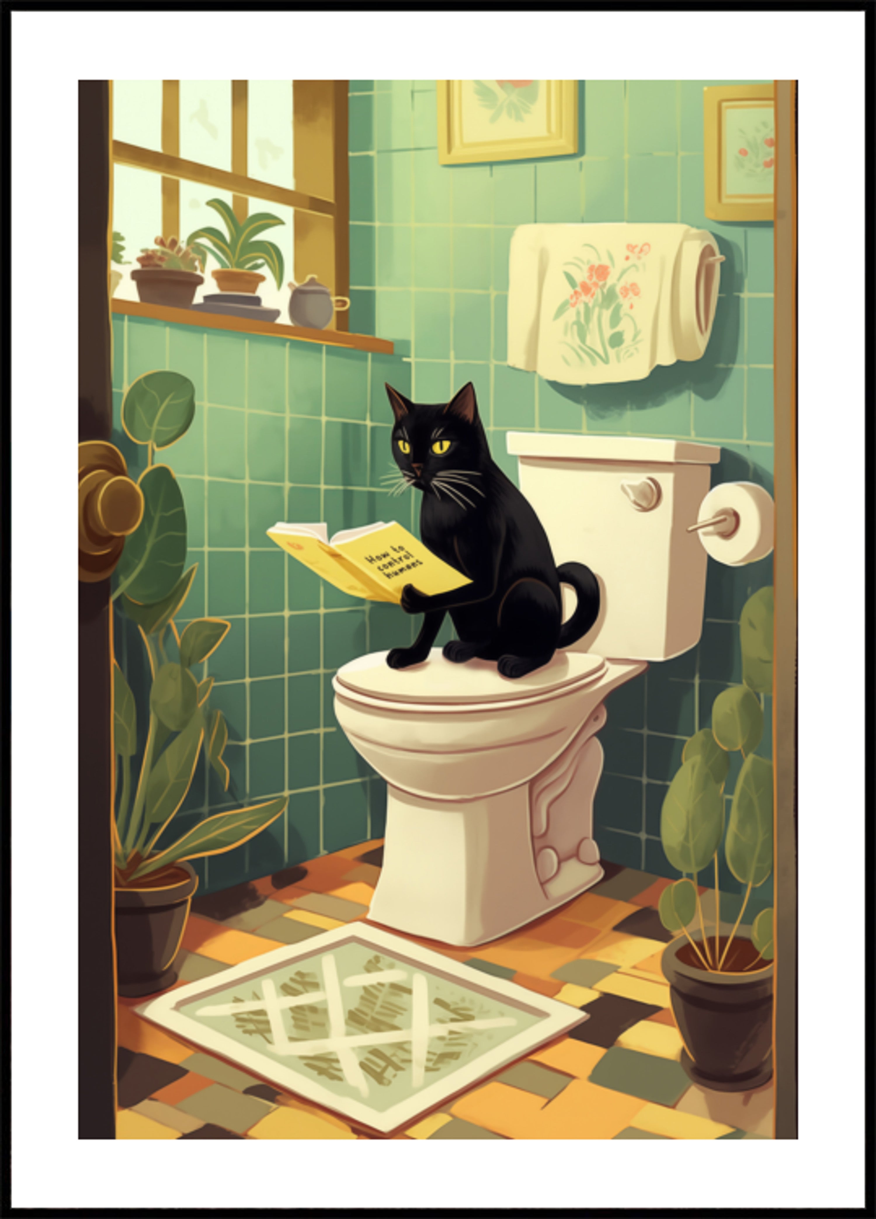 Mischievous Cat's Bathroom Read