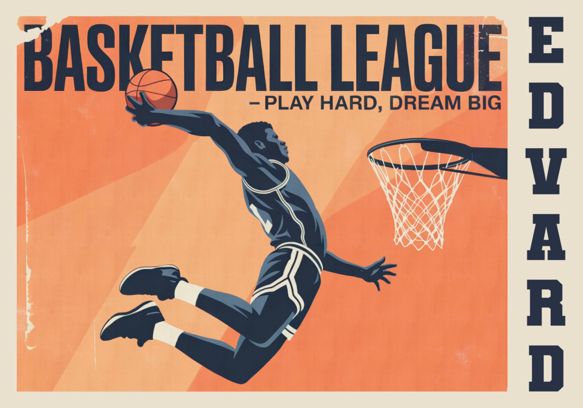 Vintage basketbol poster