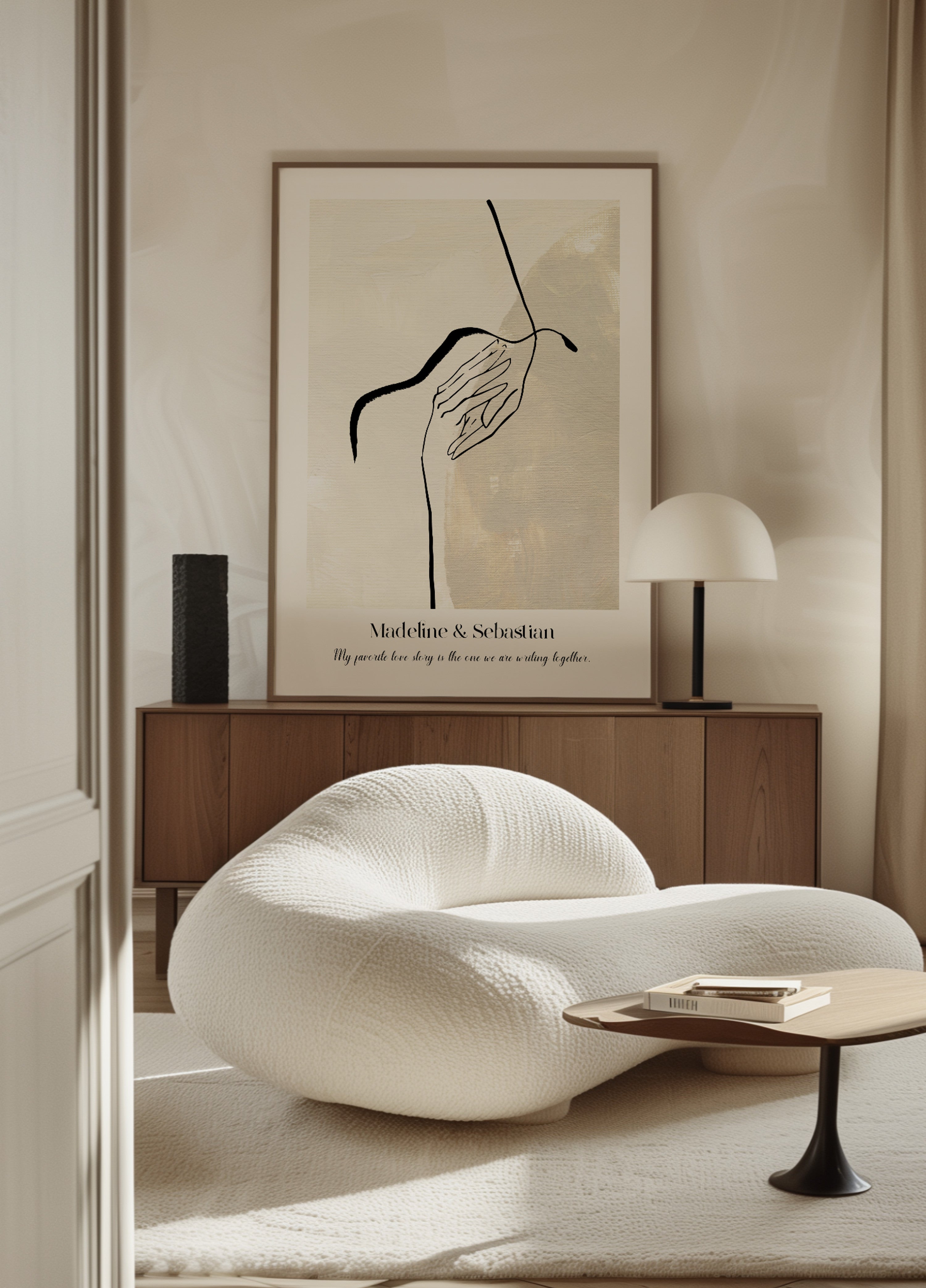 Minimalistisk abstrakt linjeteckning poster
