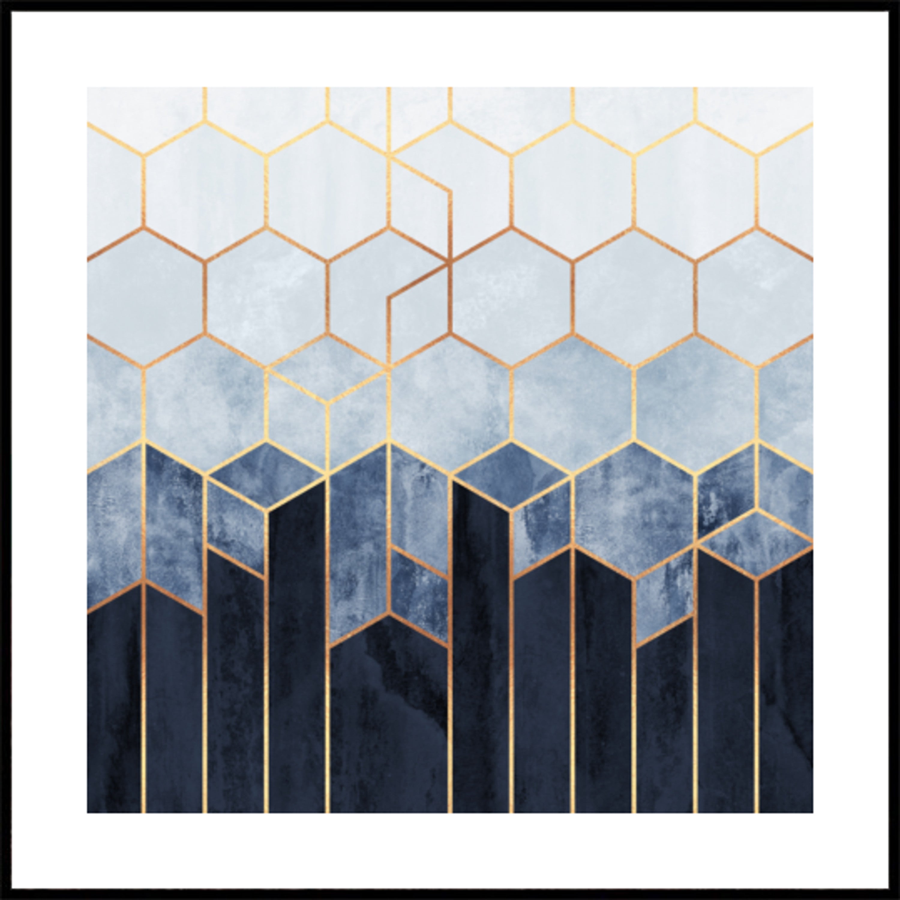 Golden Blue Hexagons