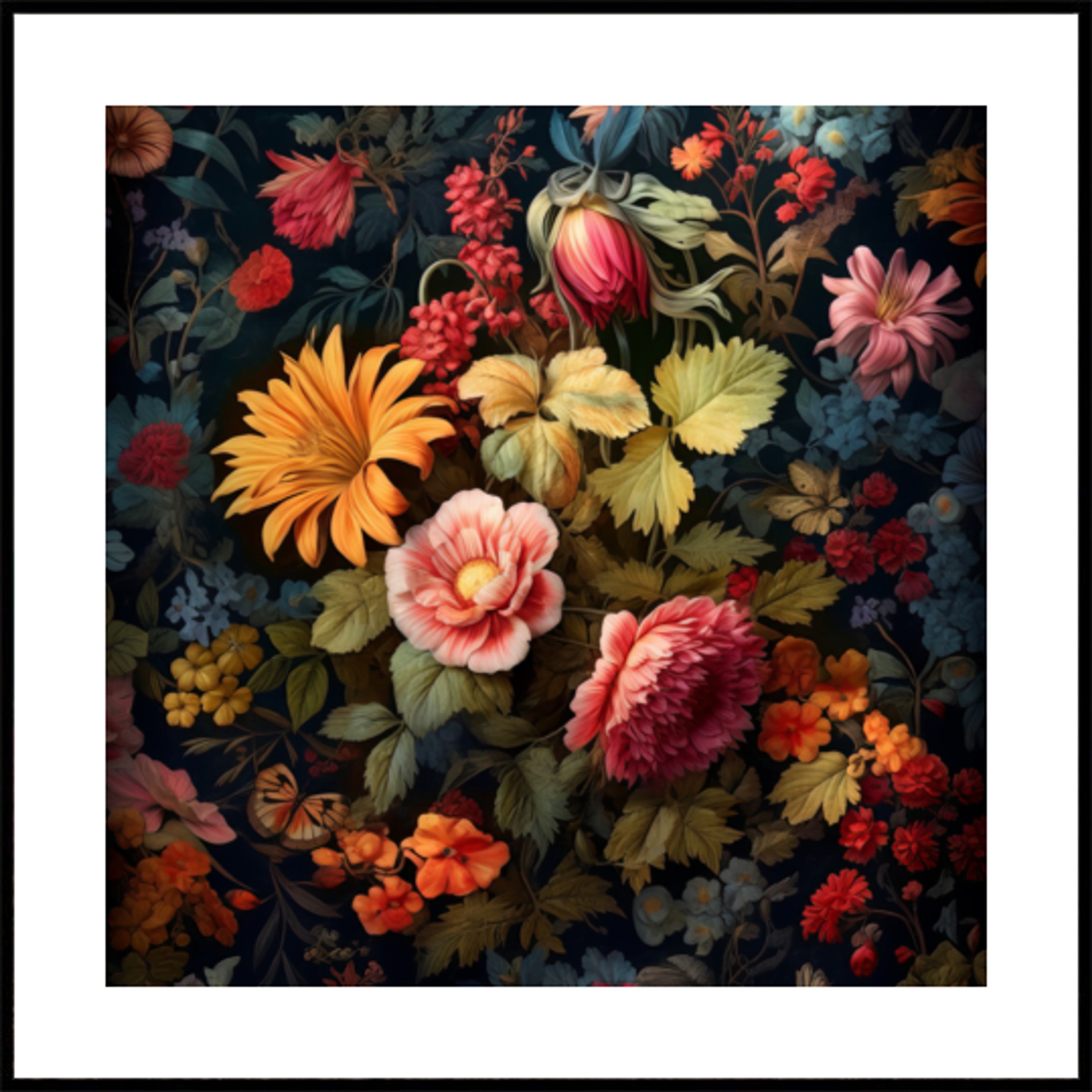Lush Dark Floral Bloom