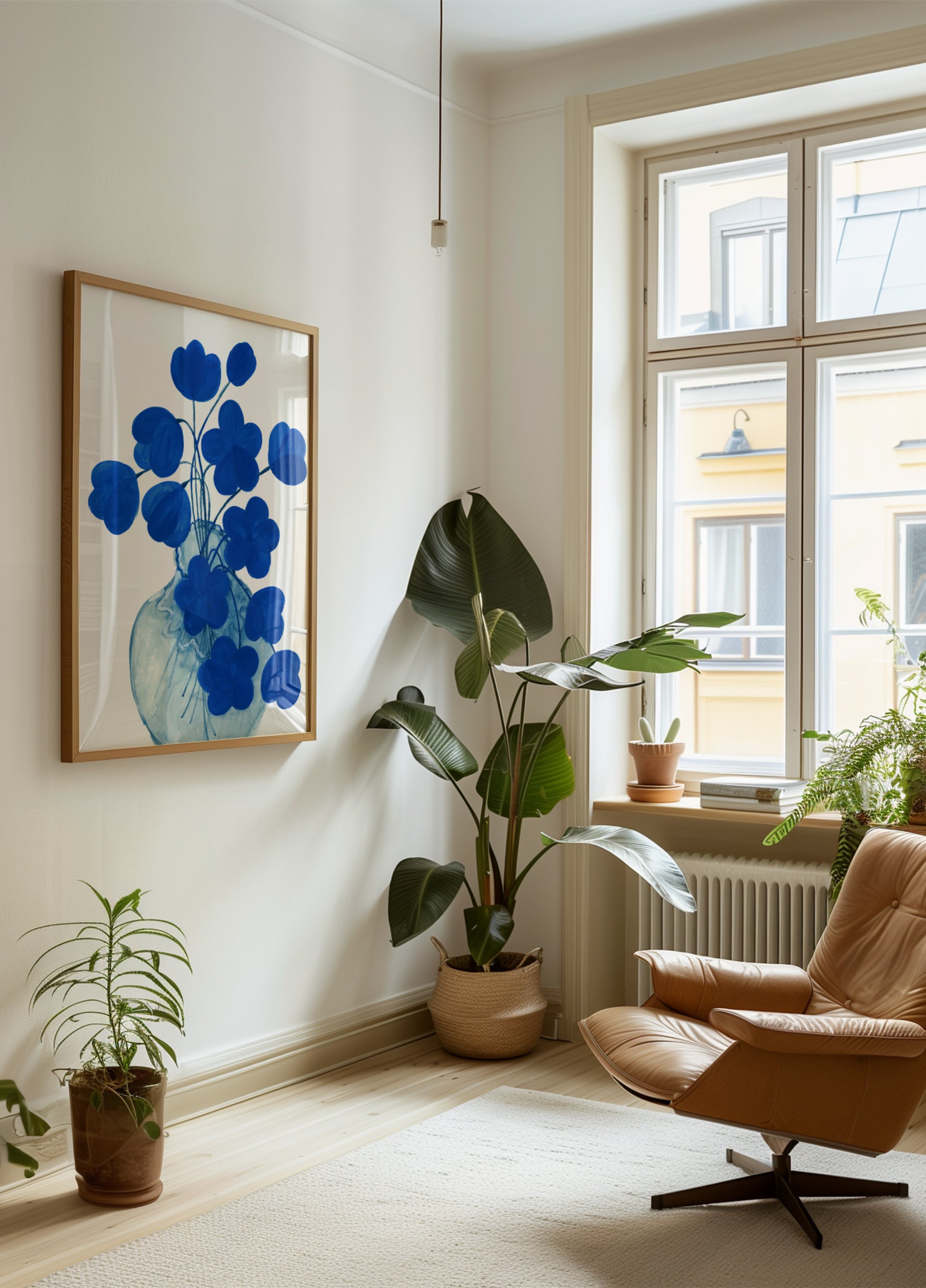 Deep Blue Floral Vase