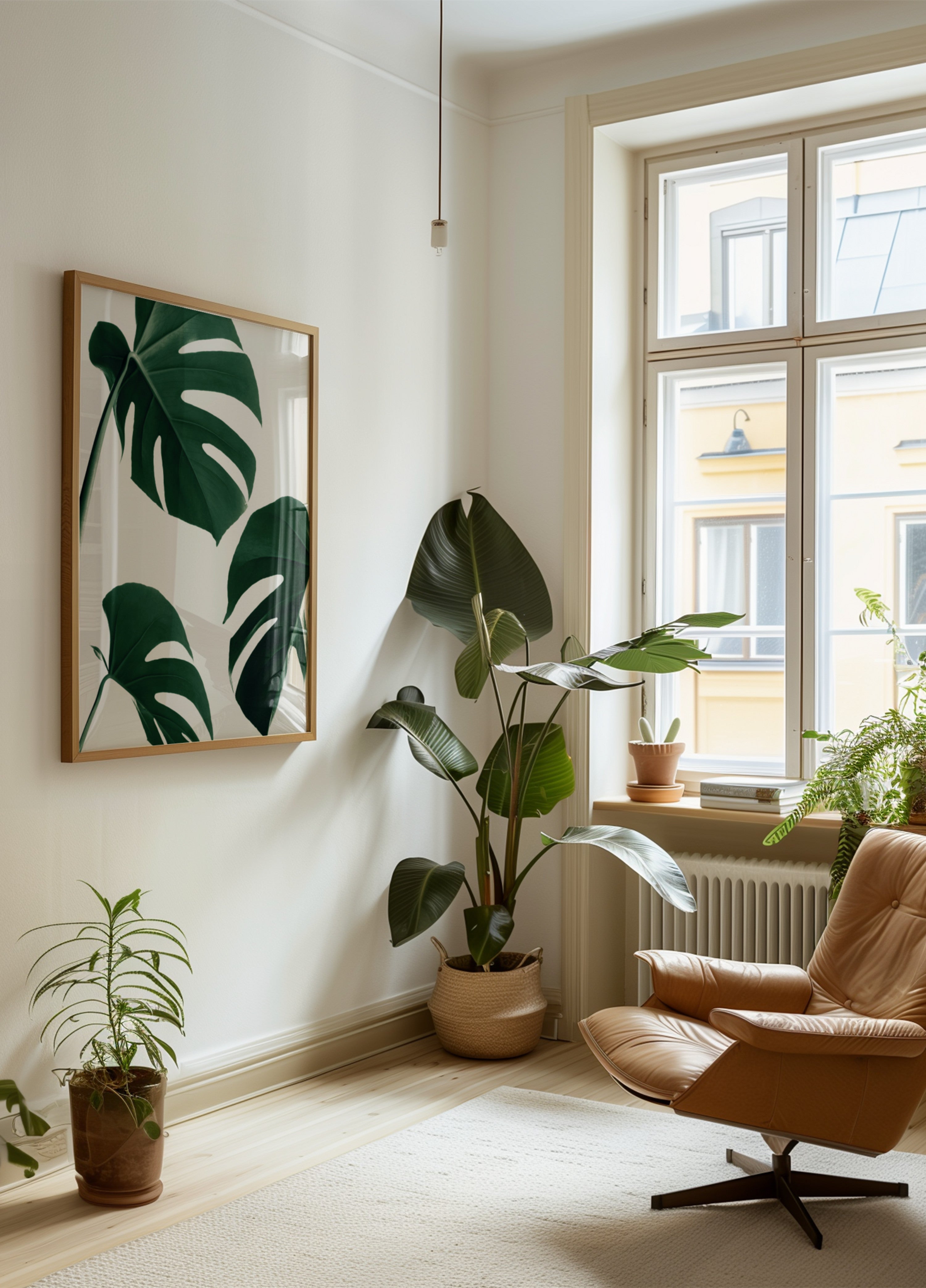 Fresh Green Monstera Leaves