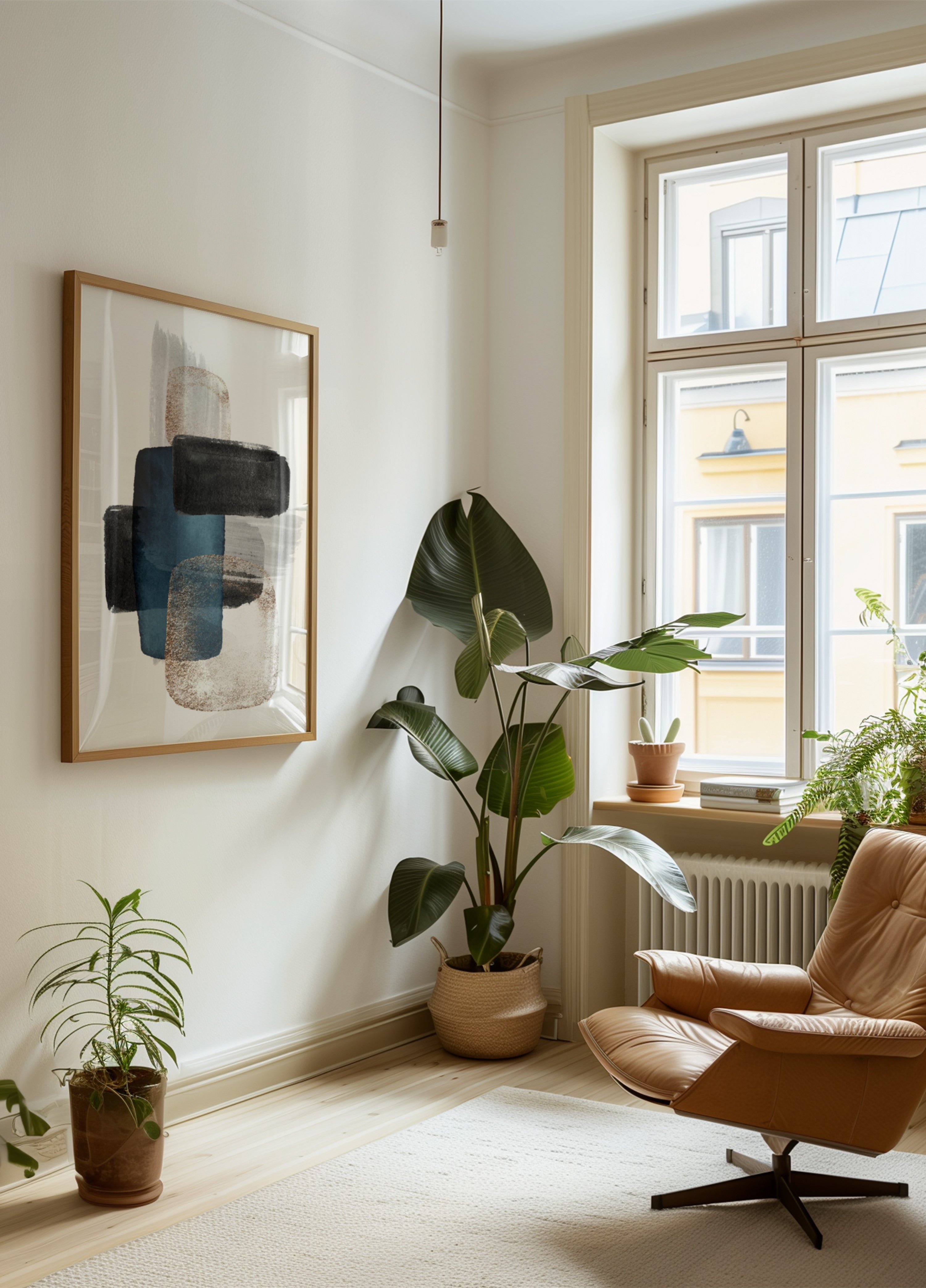 Abstract Blue Gold Blocks