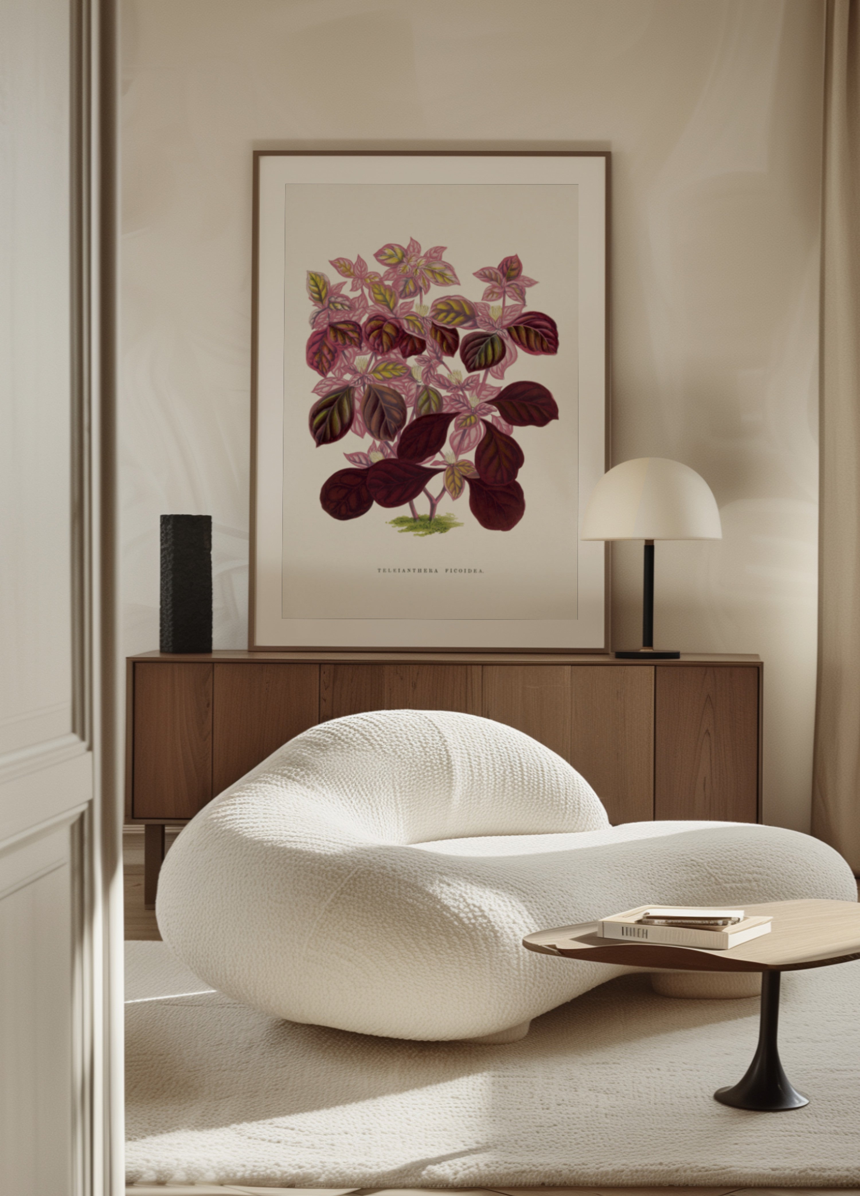 Pink Teleianthera Ficoidea Leaf Illustration