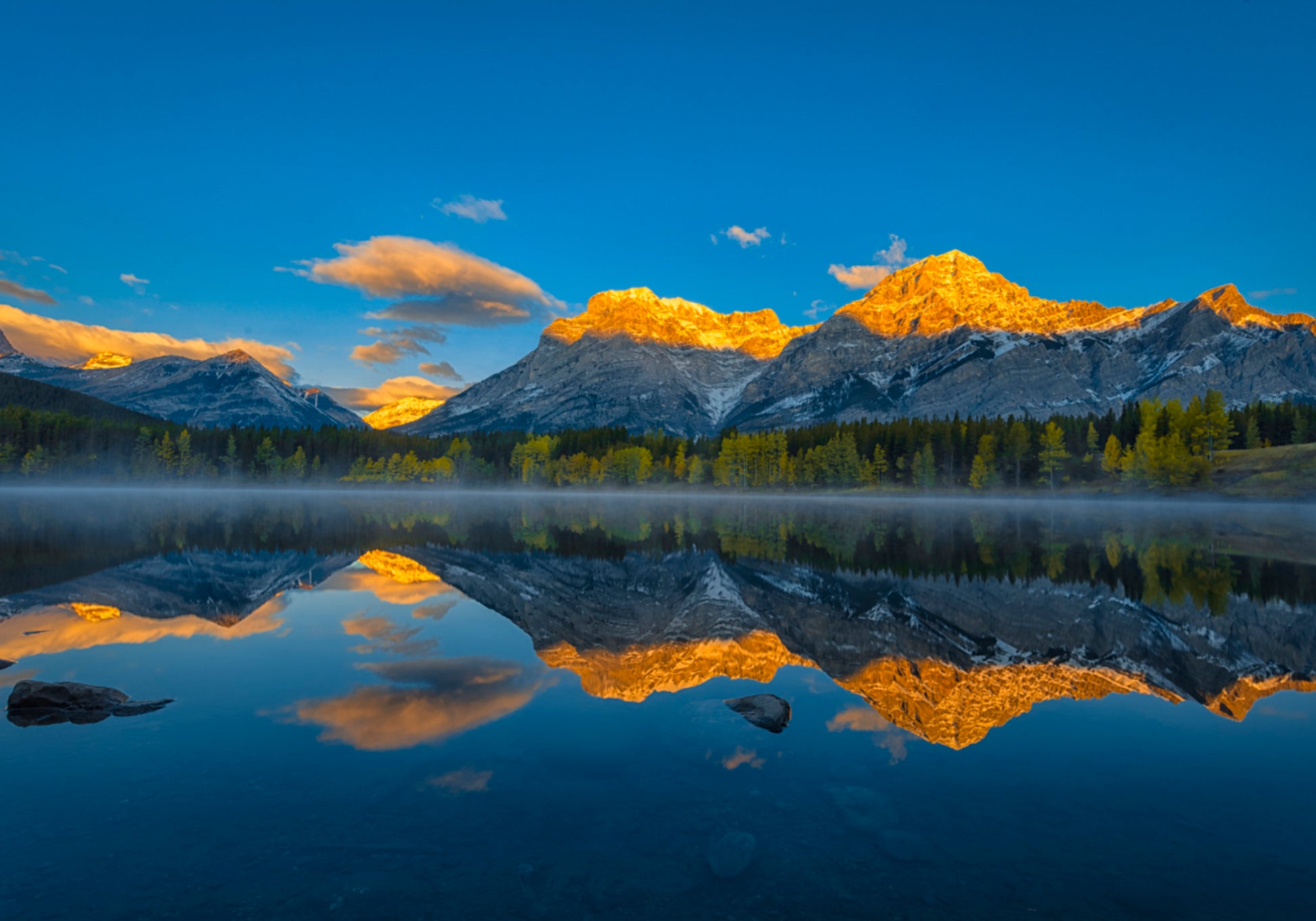 Golden Mountain Reflections