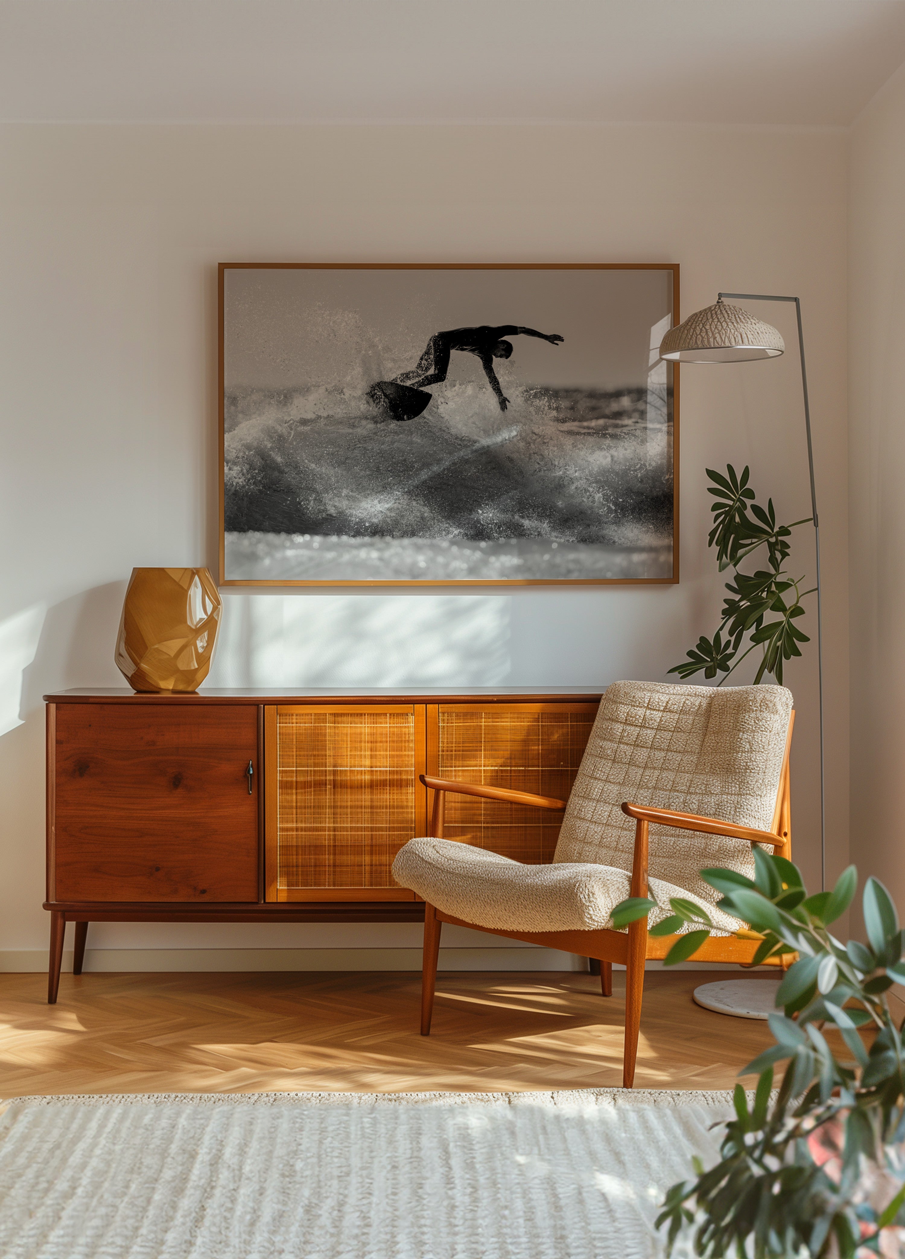 Surfer Riding Ocean Wave