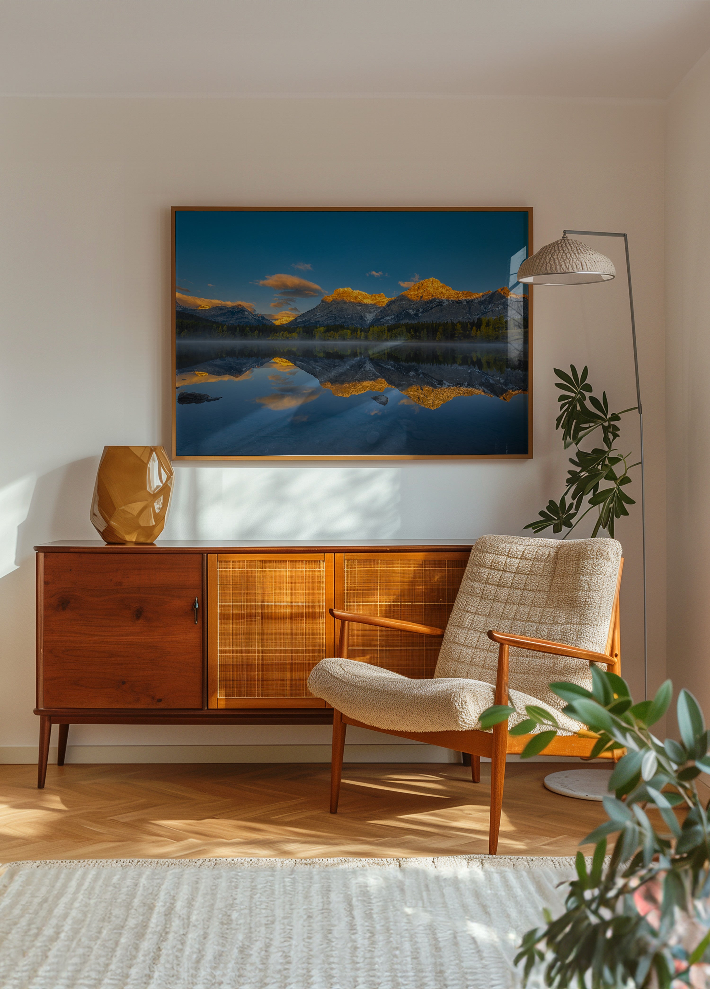 Golden Mountain Reflections