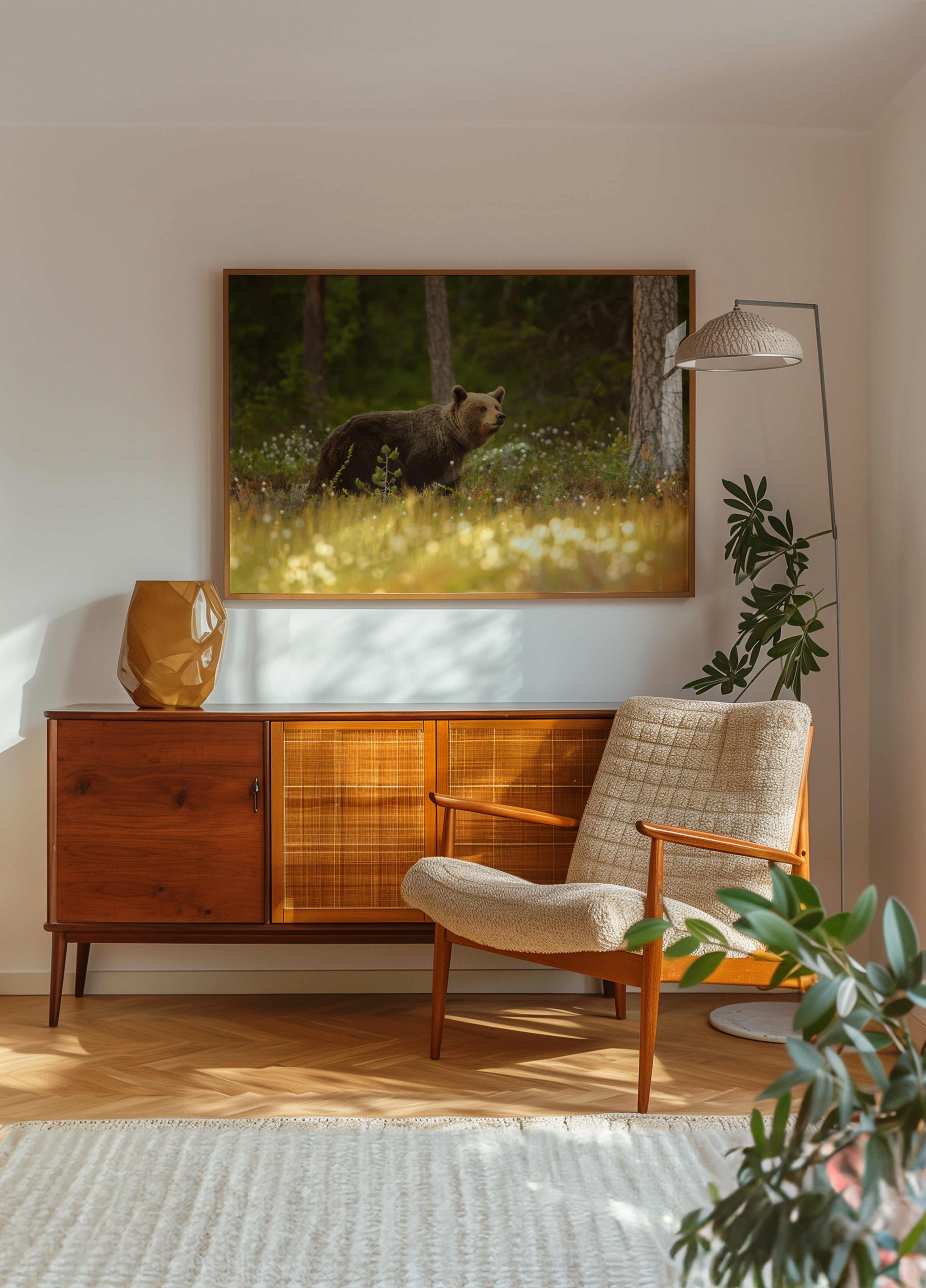 Brown Bear In Forest