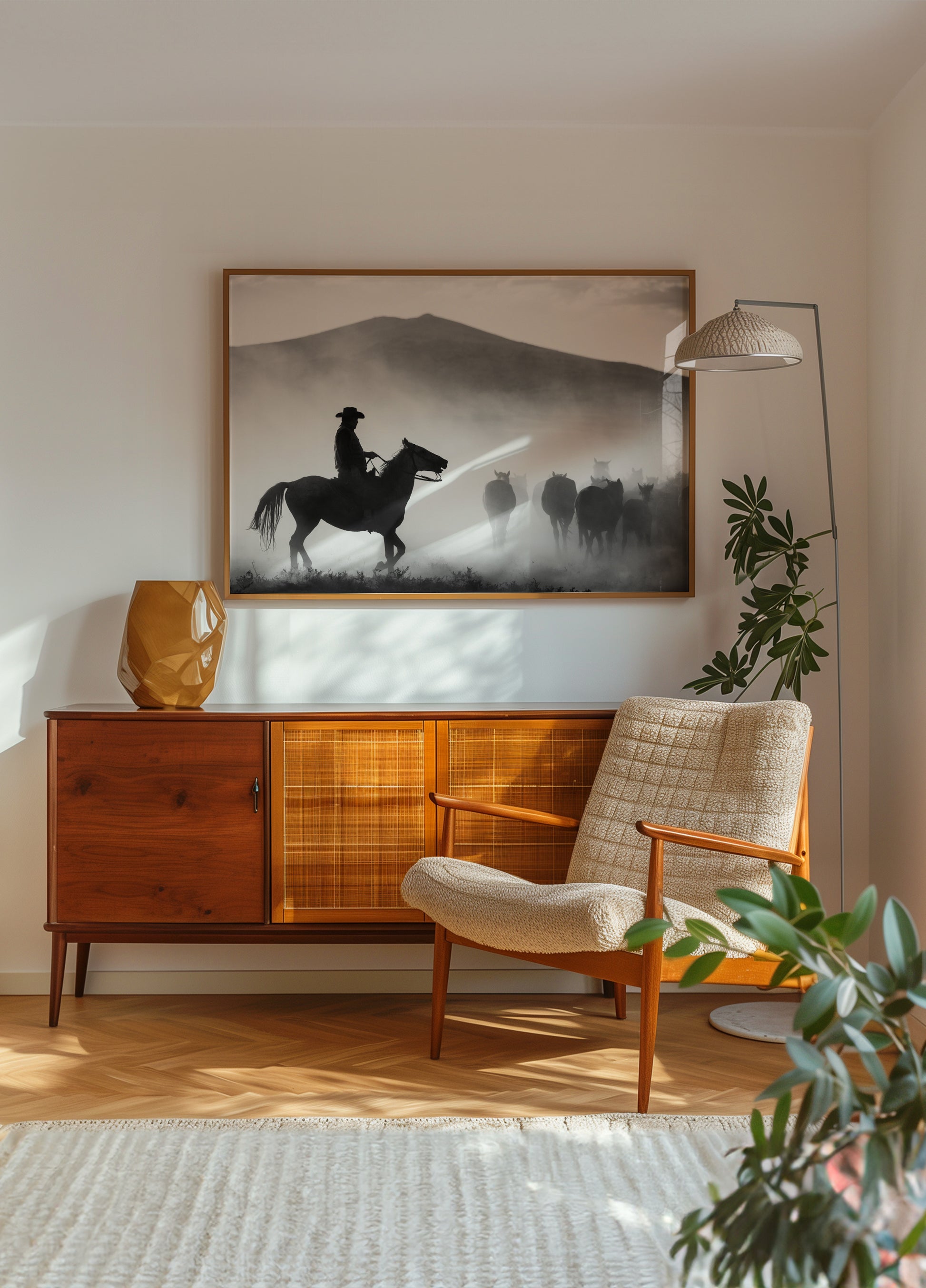 Cowboy Herding Horses