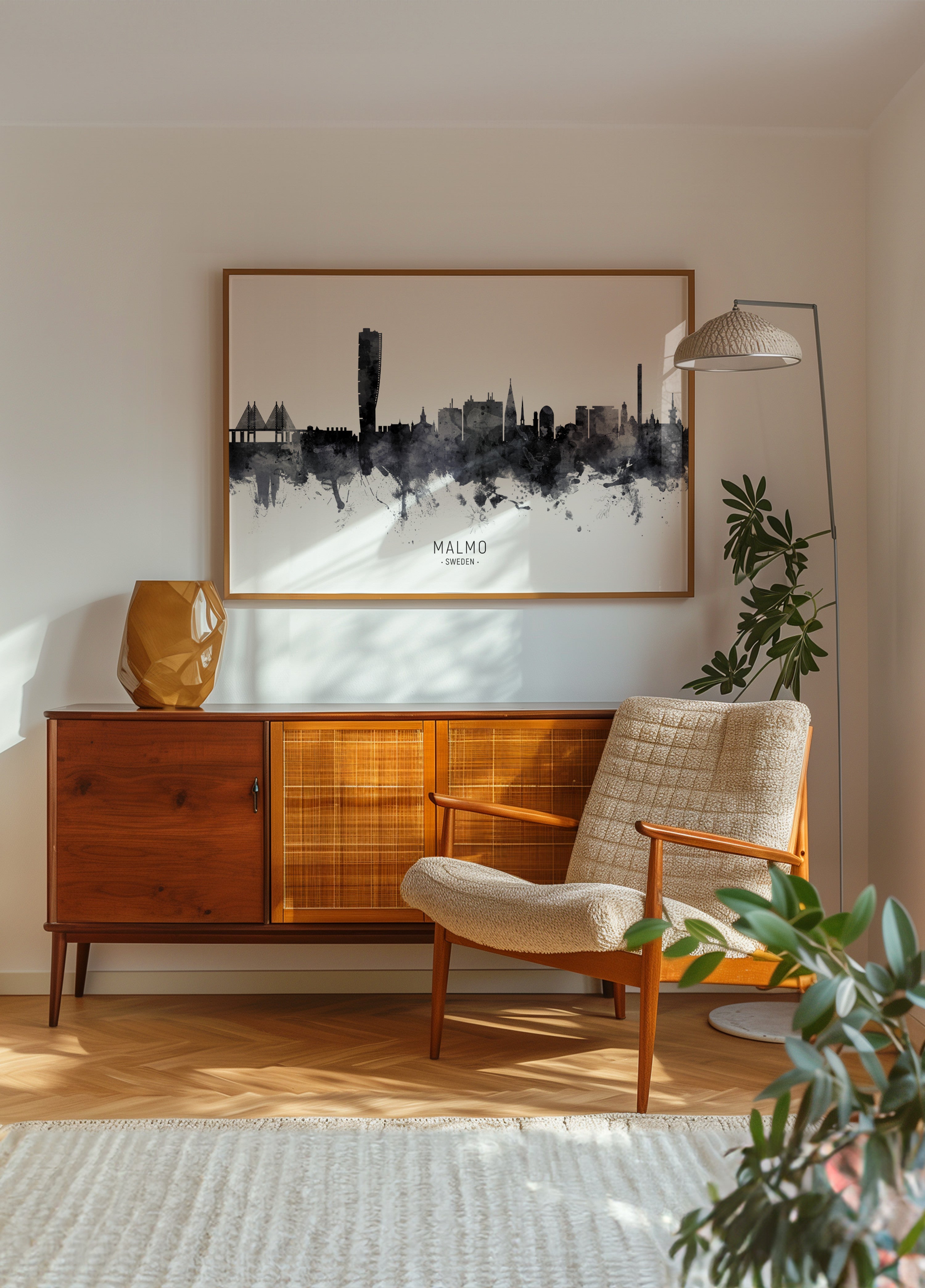 Malmo Skyline Watercolor
