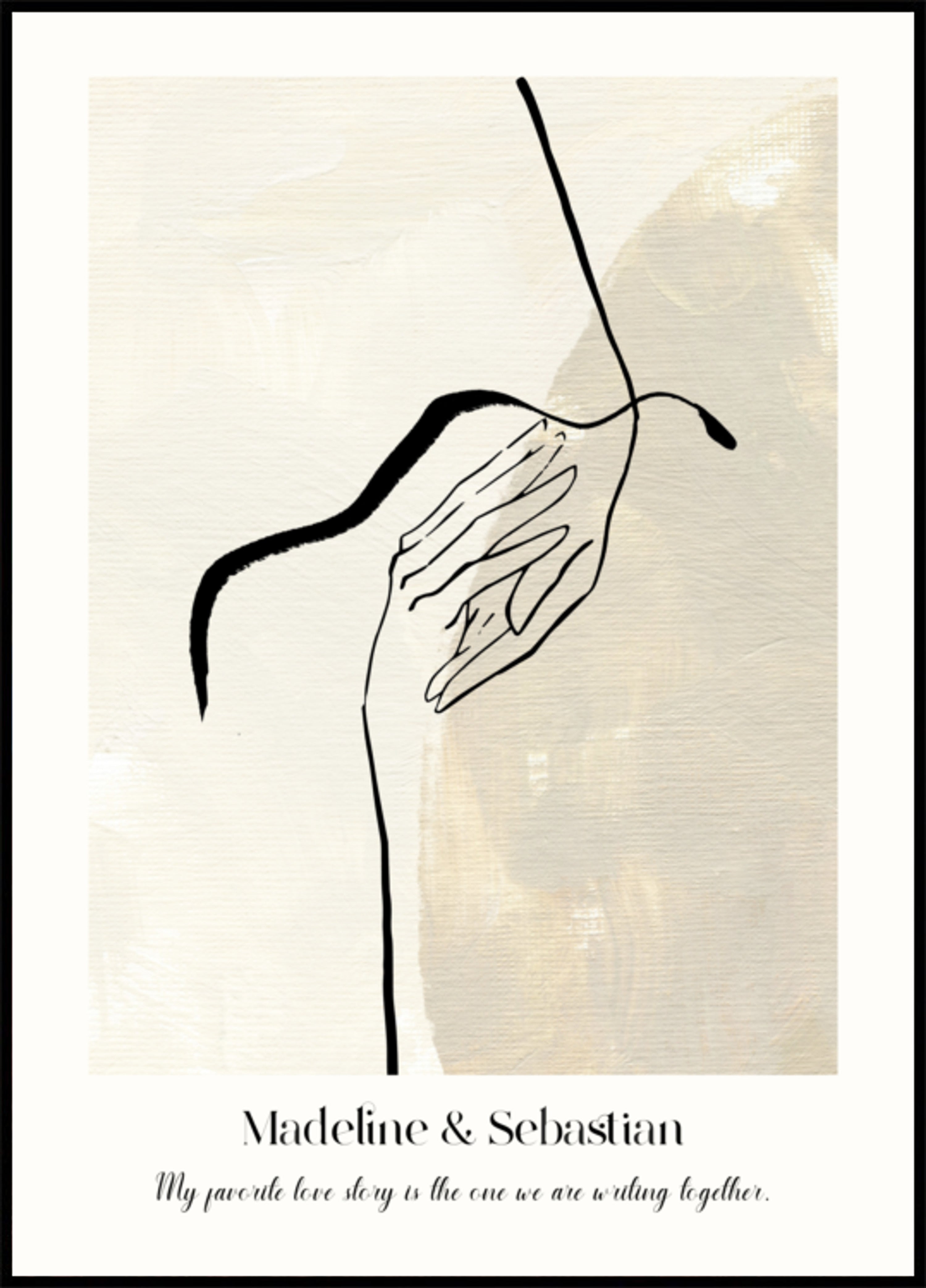 Minimalistisk abstrakt linjeteckning poster
