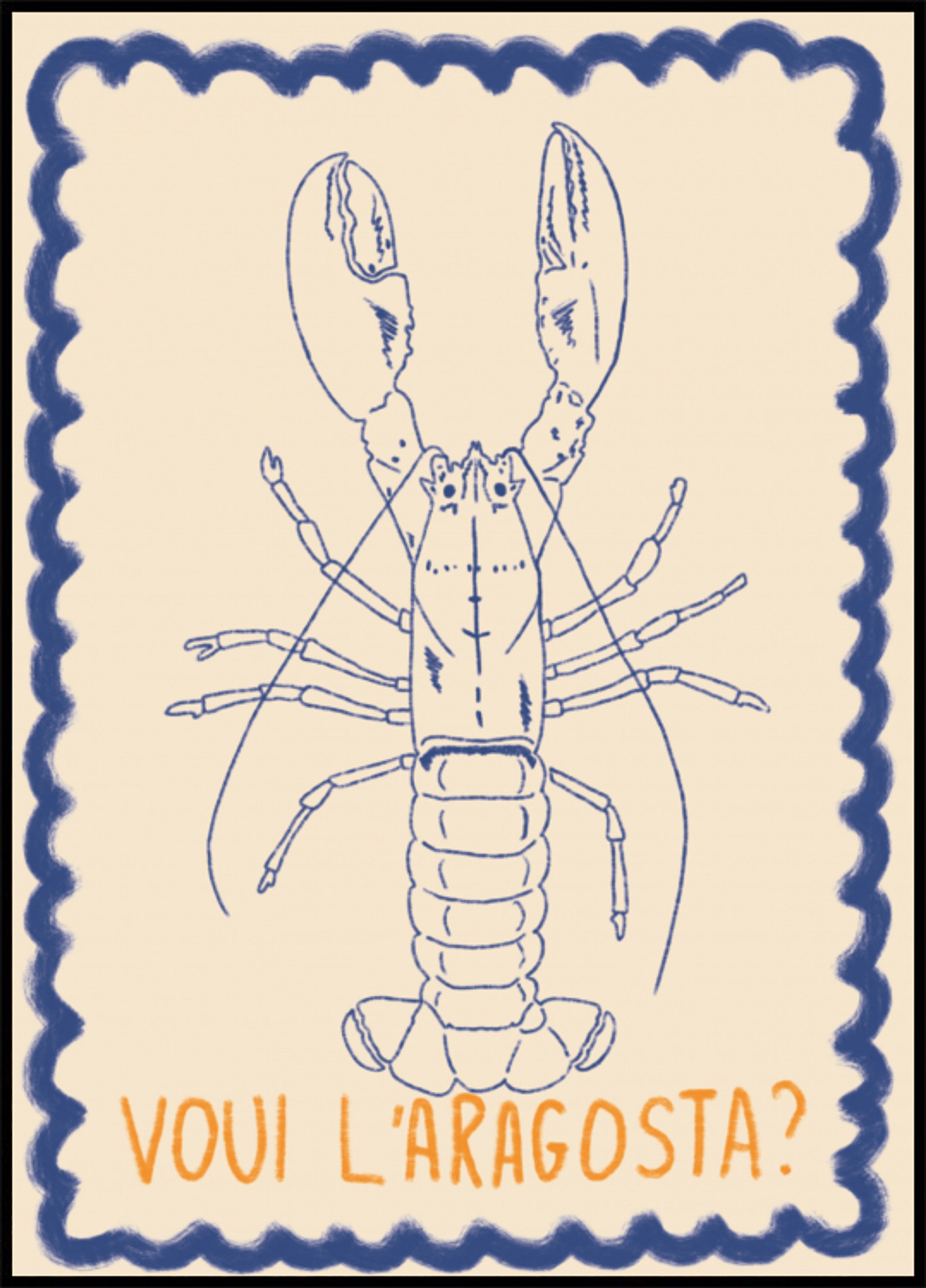 Italian Lobster Drawing