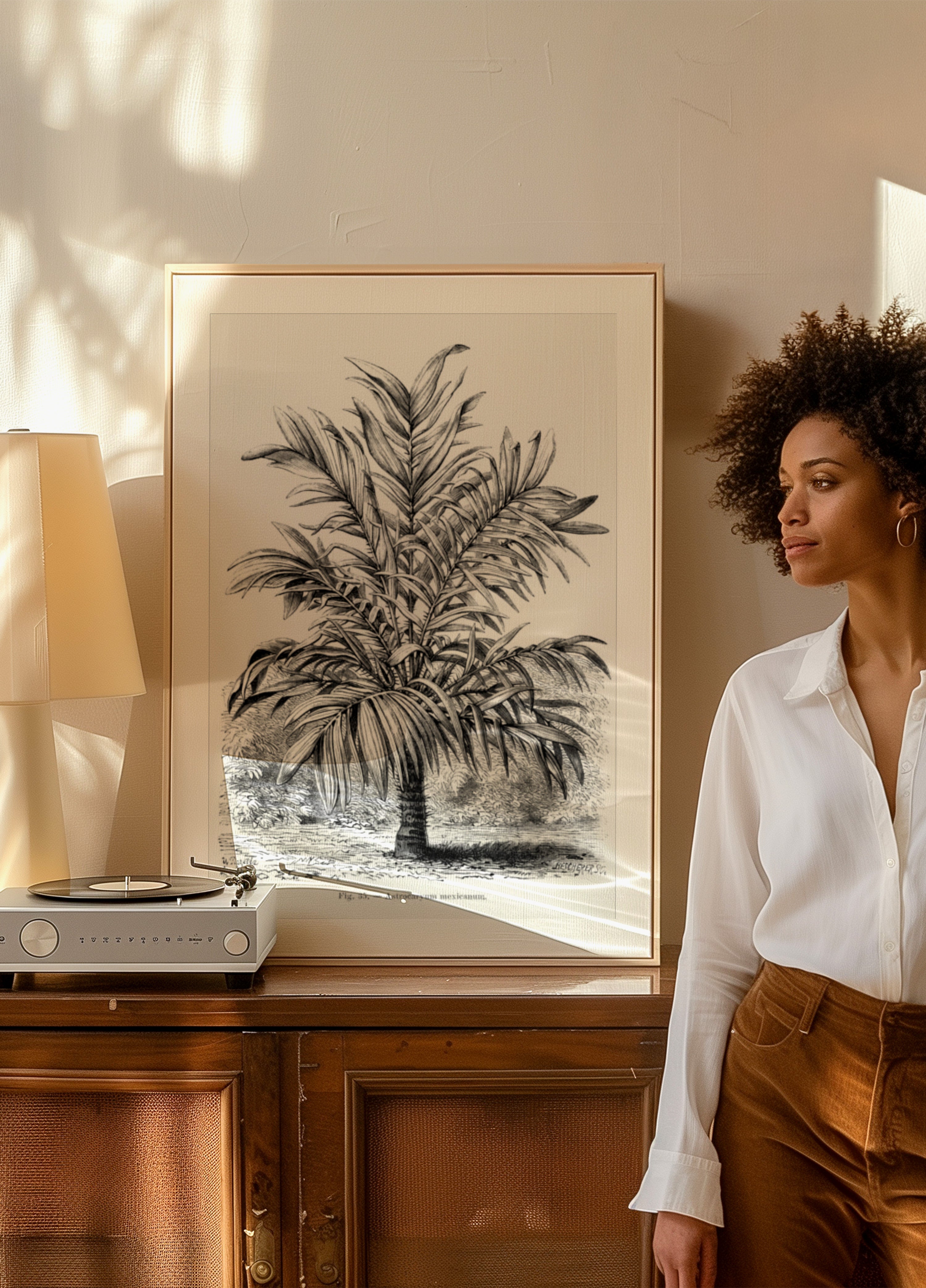 Vintage Palm Tree Drawing Ix