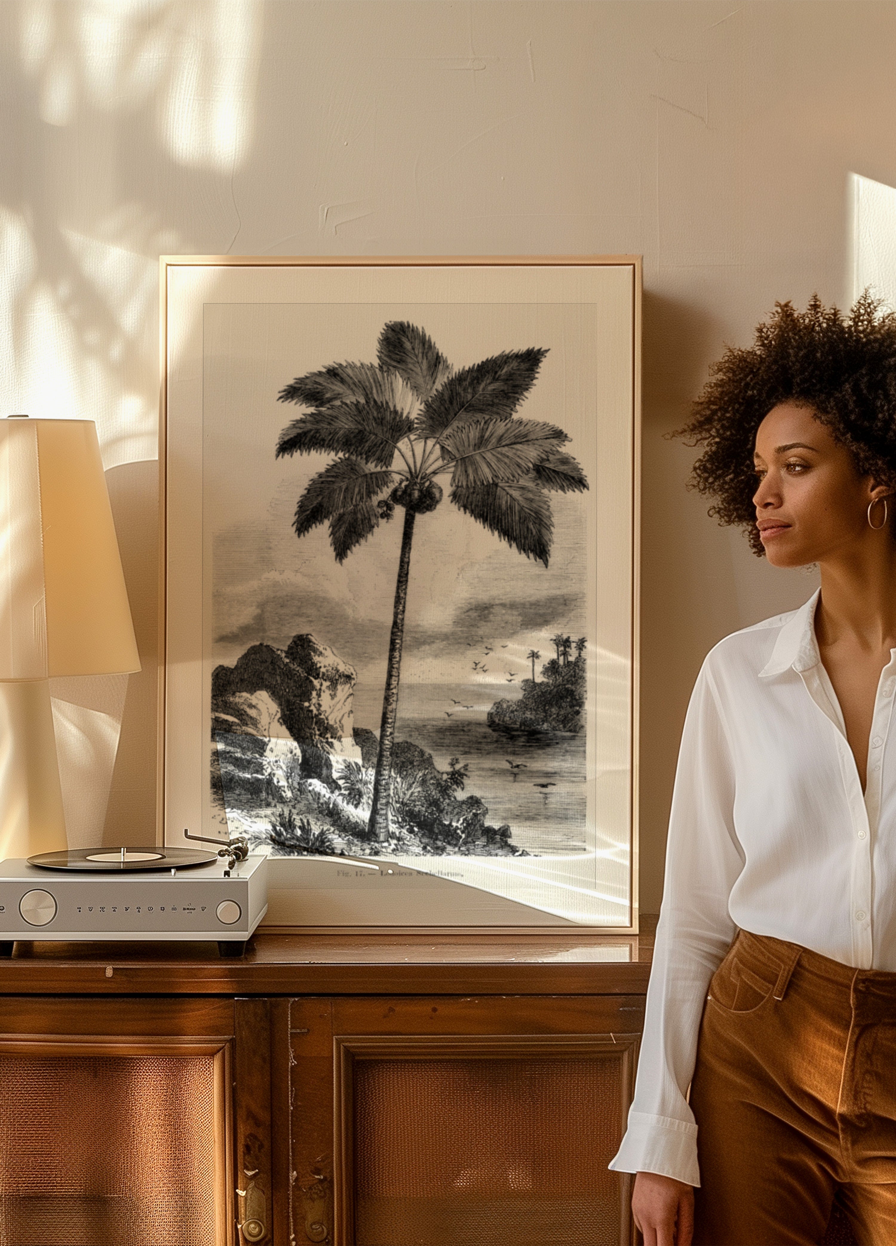 Vintage Palm Tree Drawing I