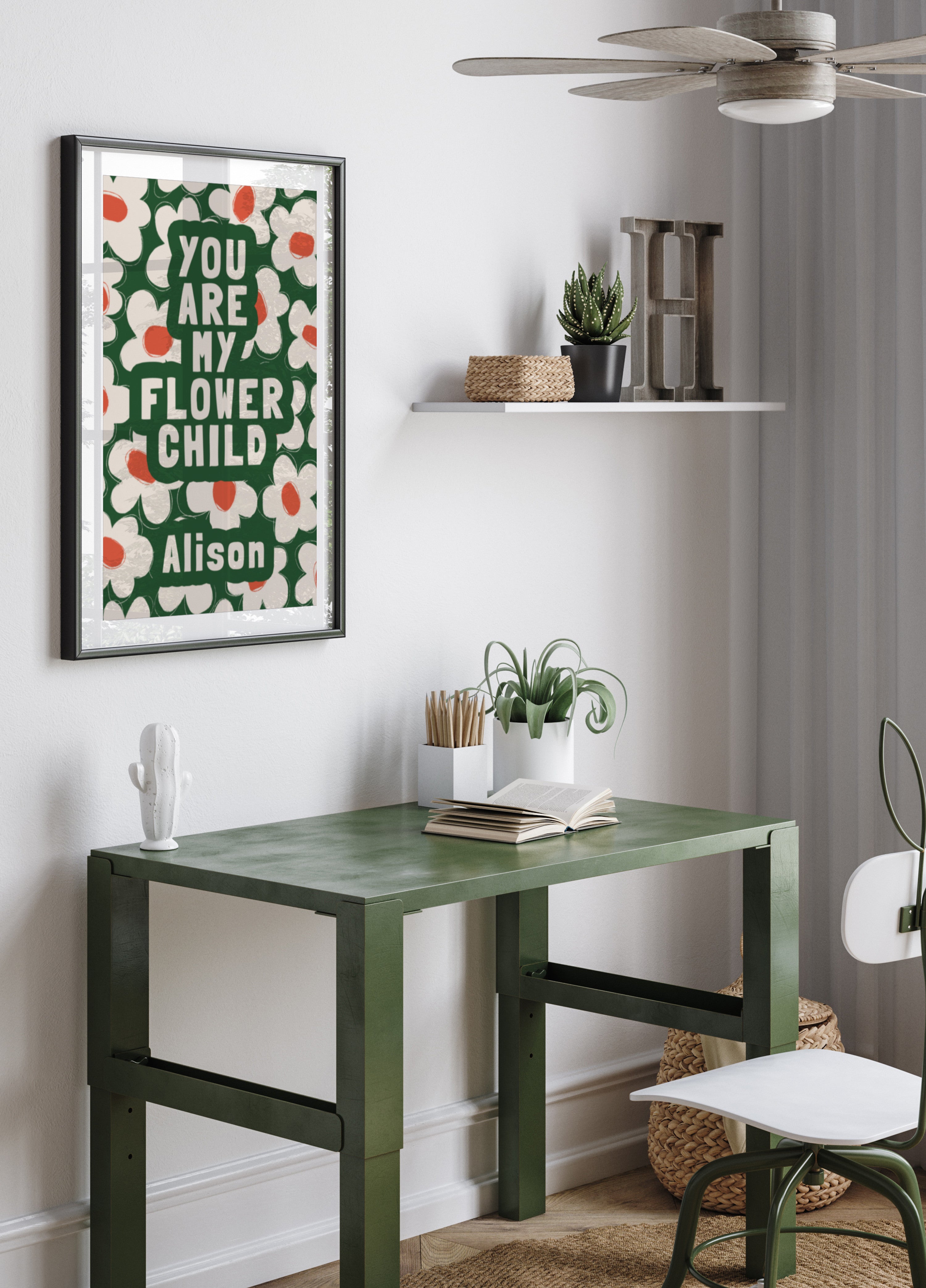 Blomstrande typografi av kärleksbudskap