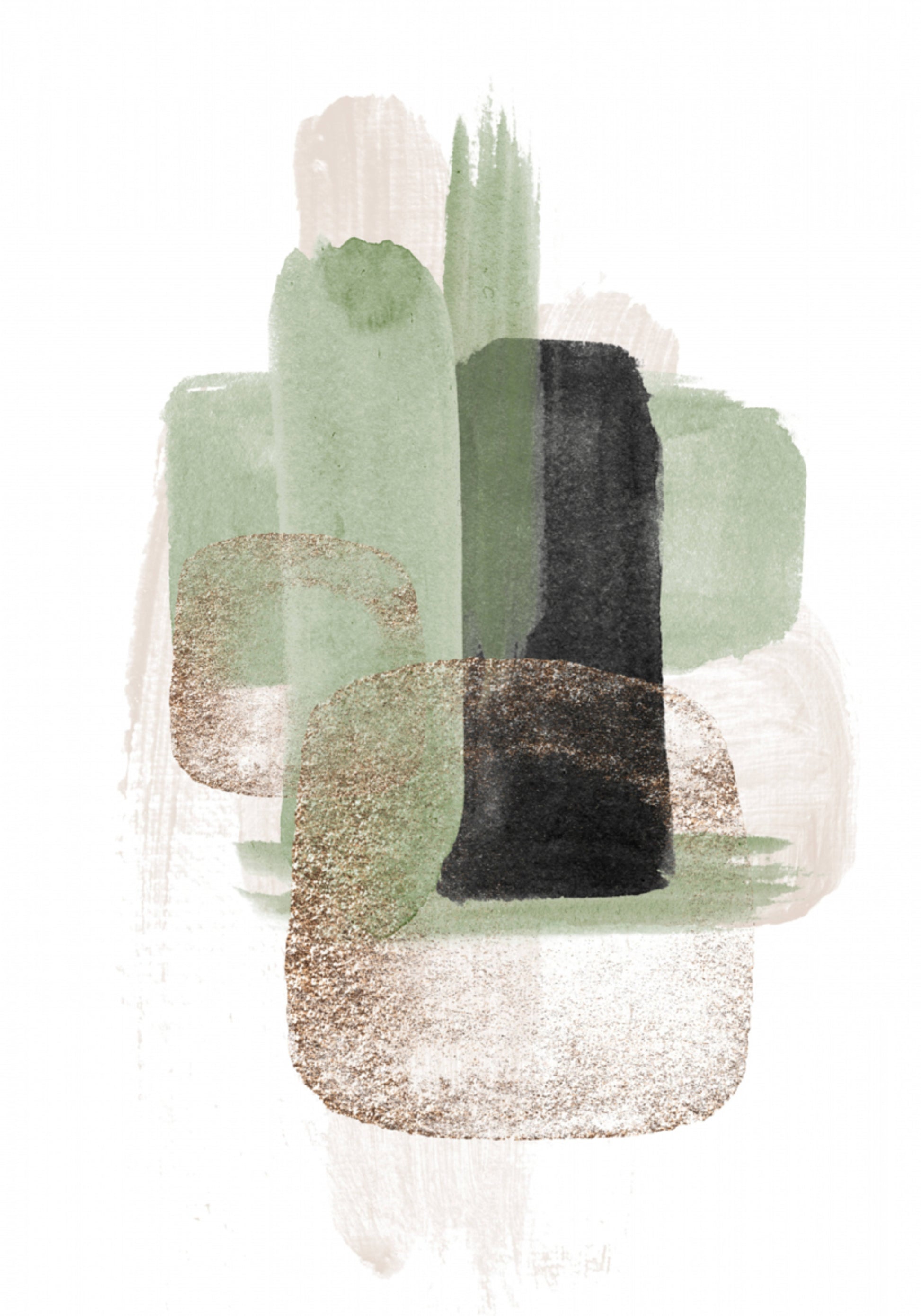 Modern Sage Gold Strokes