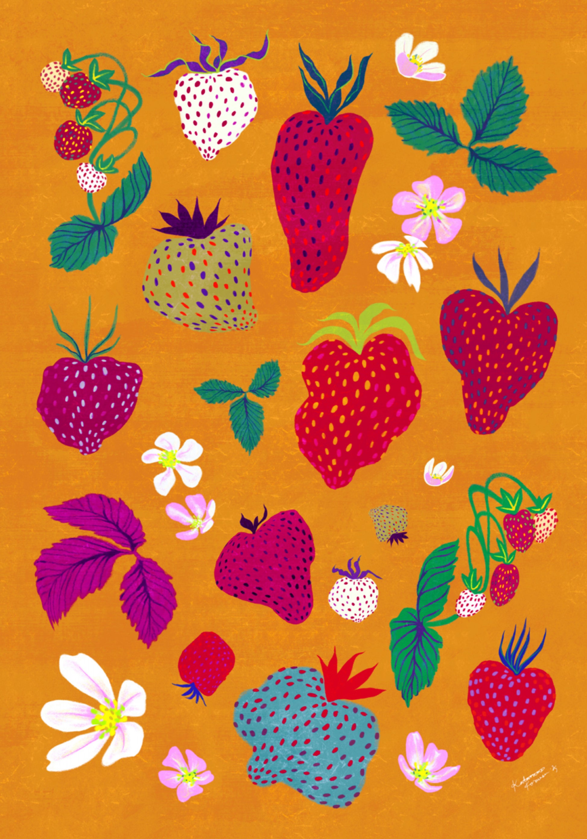 Colorful Strawberry Patch