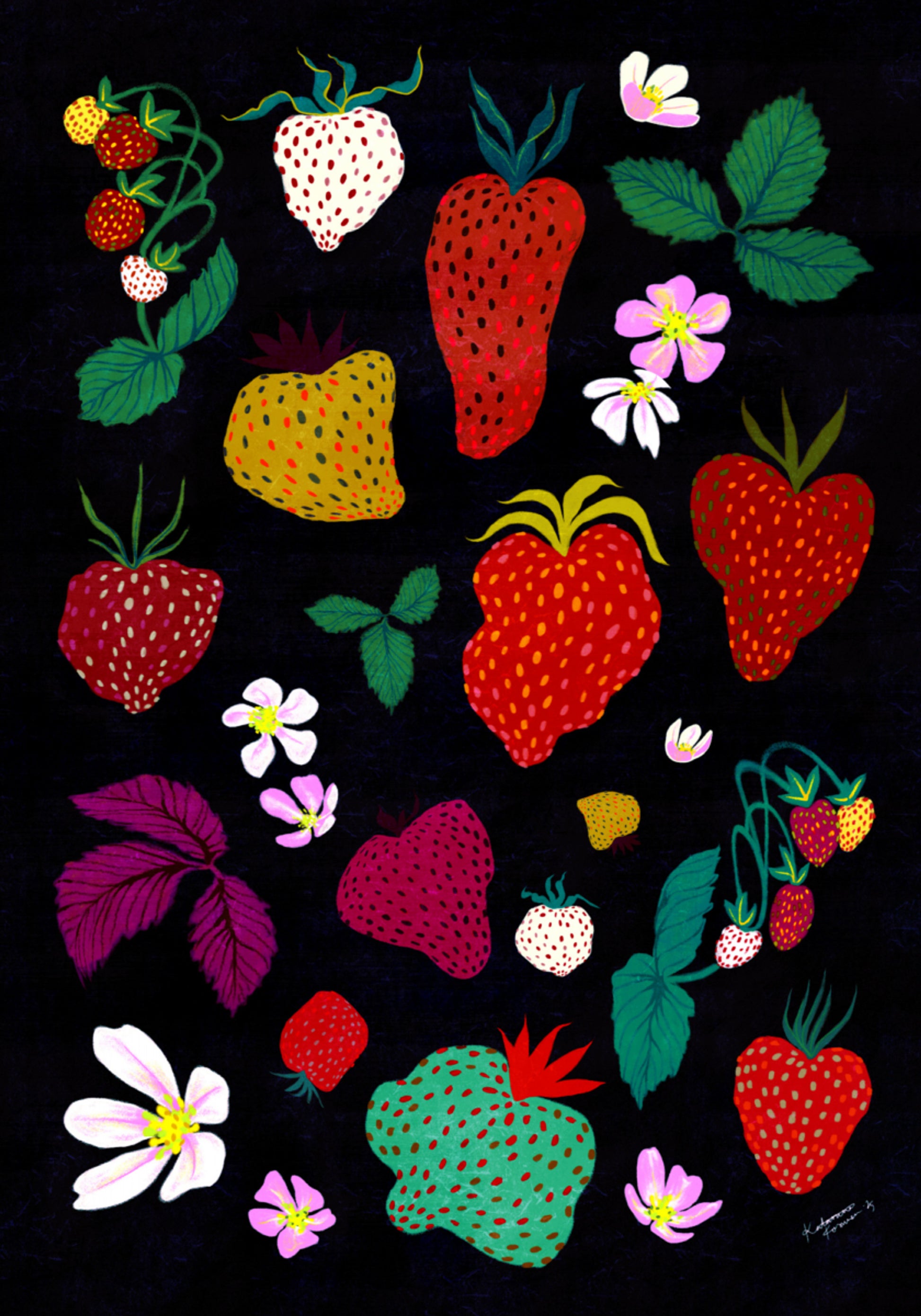 Whimsical Strawberry Harvest
