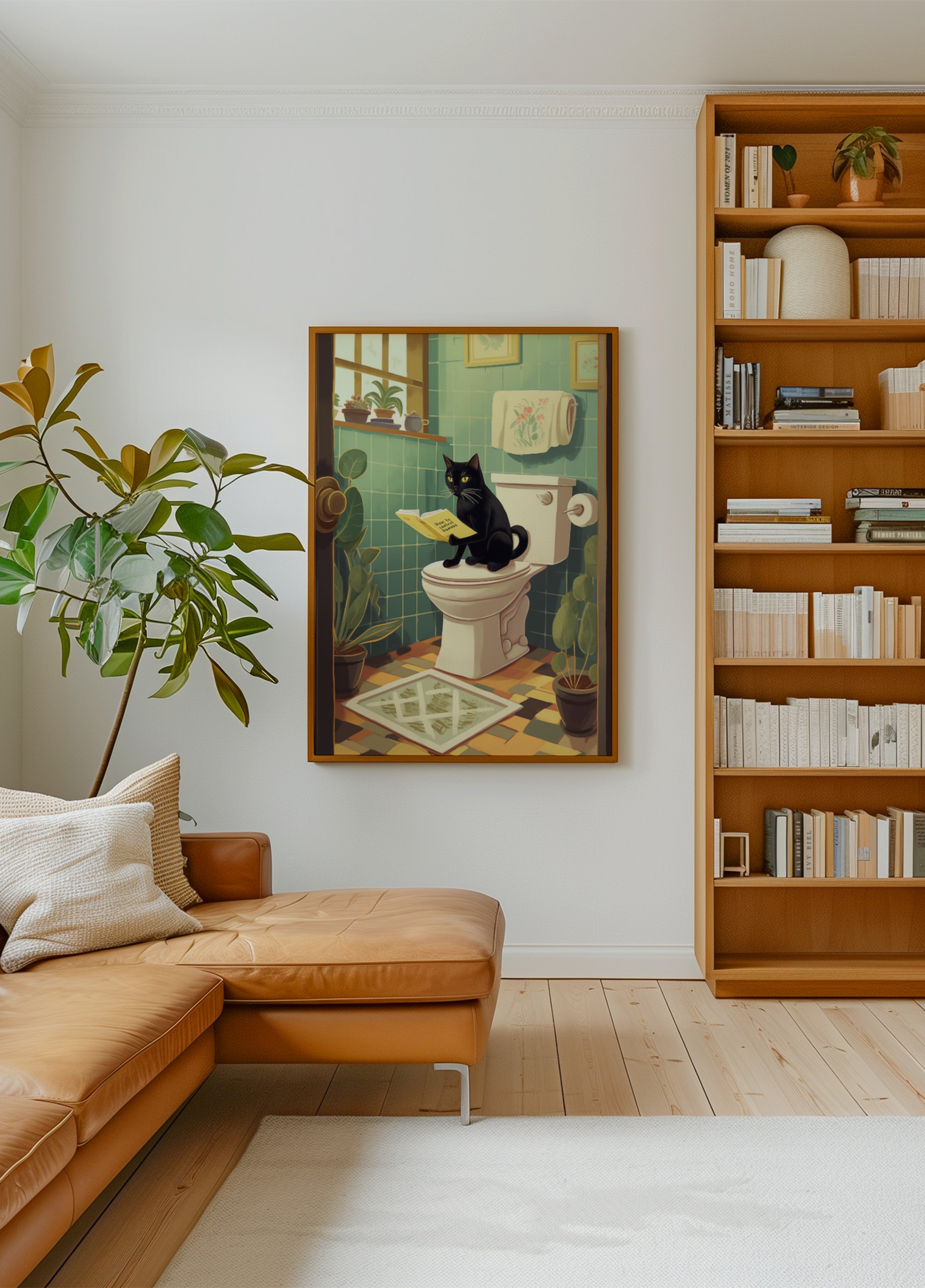 Mischievous Cat's Bathroom Read