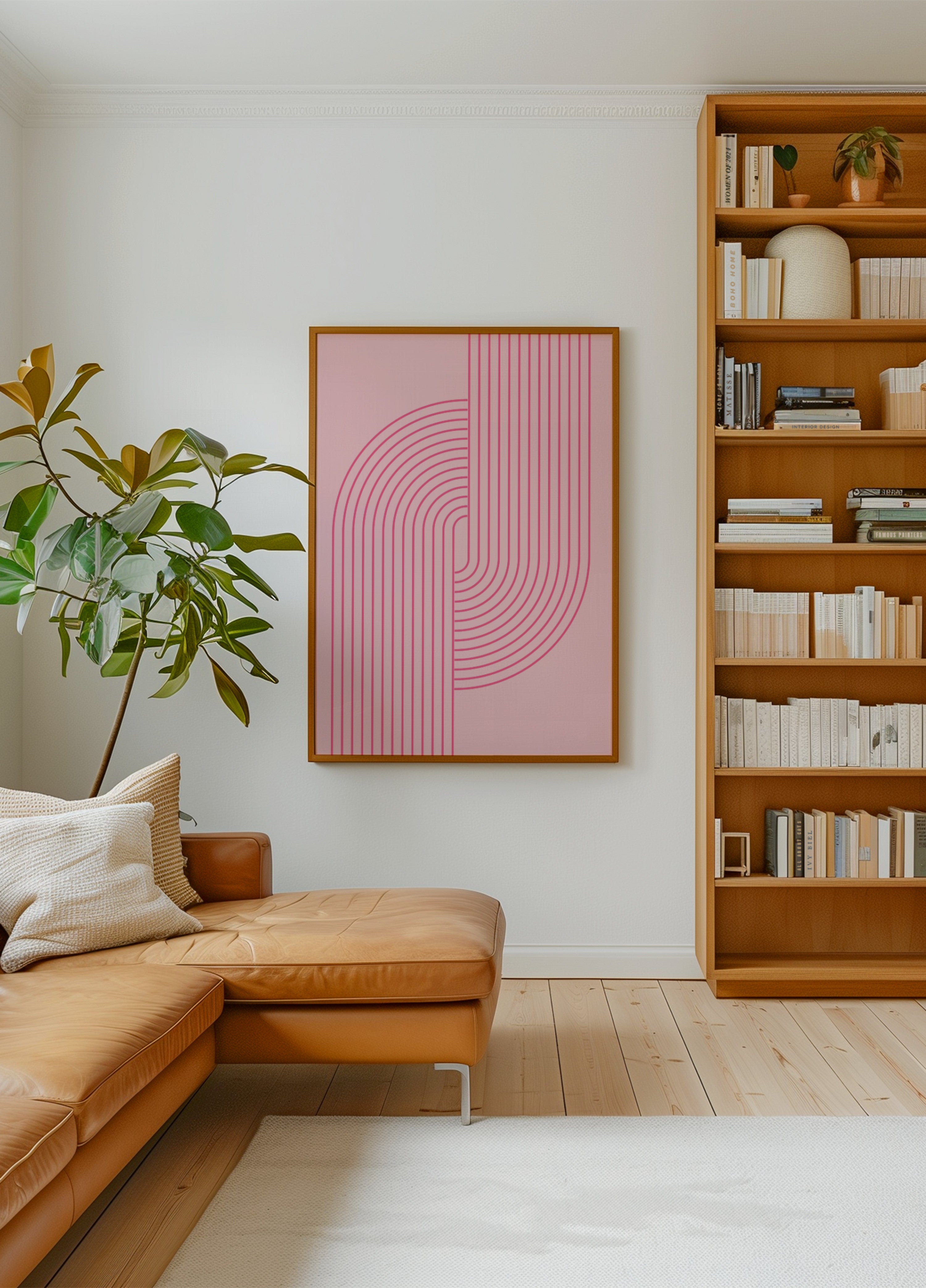 Pink Abstract Curves