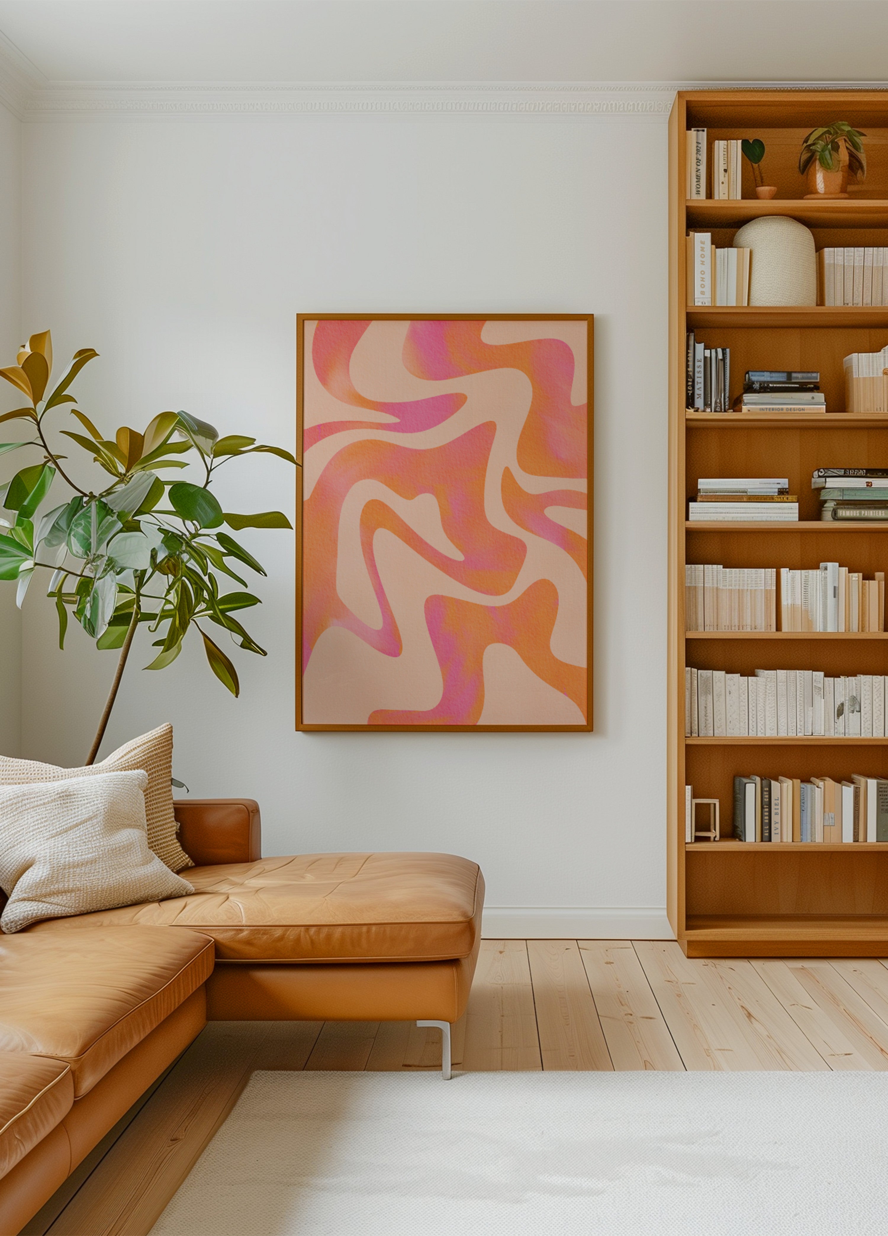 Groovy Pink Orange Swirls